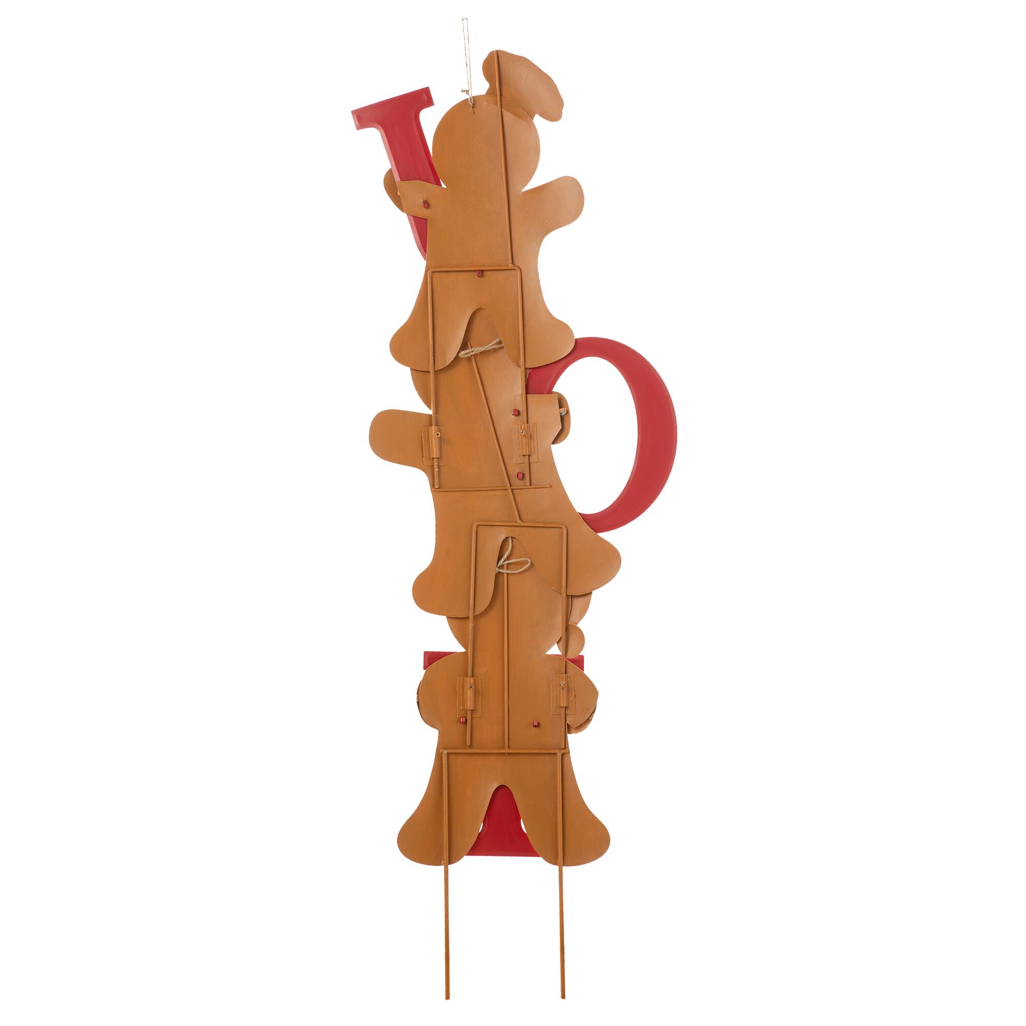 Glitzhome® 46.75'' JOY Gingerbread Man Metal Yardstakes