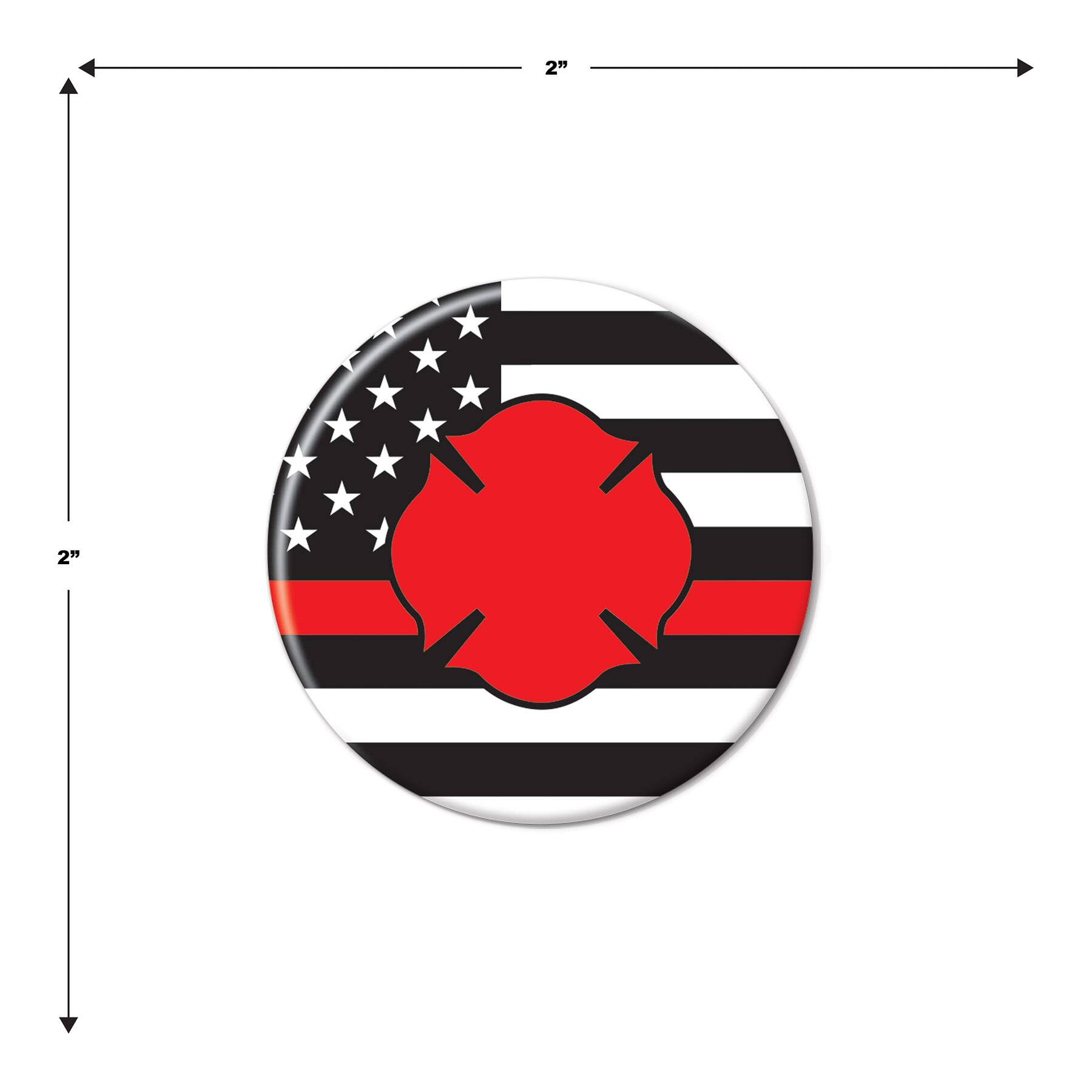 Beistle 2" Red Firefighter Maltese Icon with Flag Buttons, 6ct.