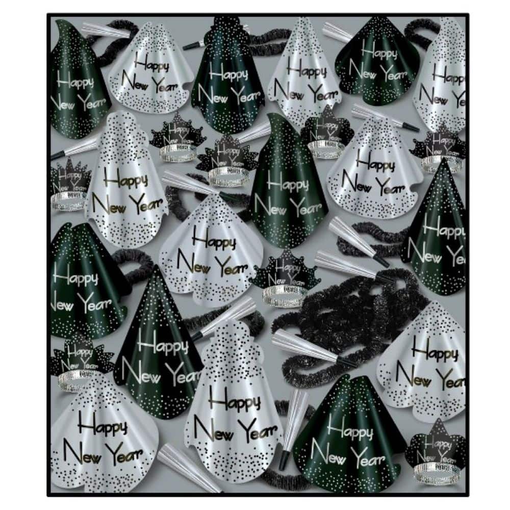 Beistle Black & Silver New Year Grand Accessory Kit