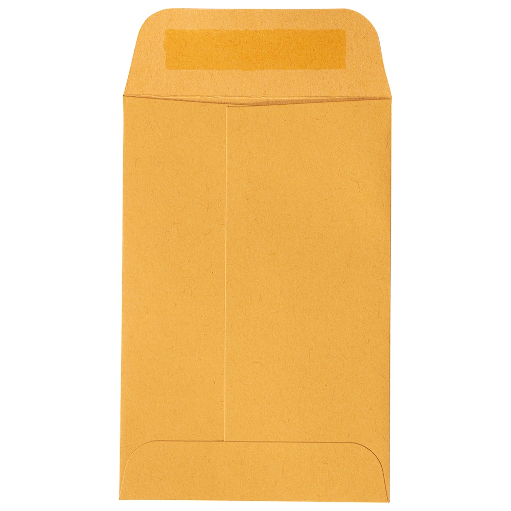 JAM Paper Brown Kraft Manila #4 Coin Business Commercial Envelopes with Peel and Seal Closure