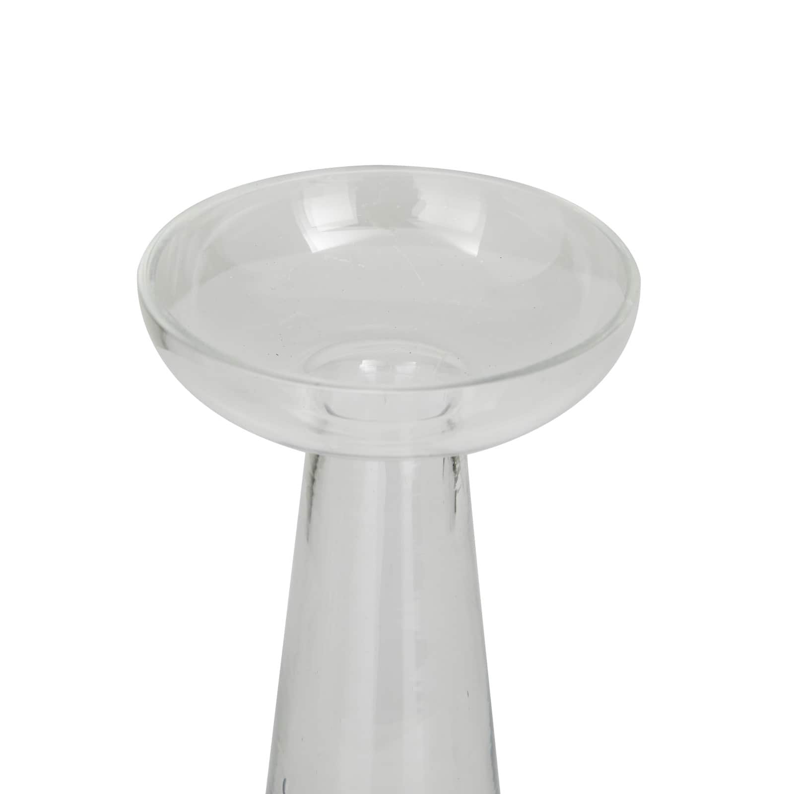 Set of 3 Clear Glass Contemporary Candle Holder, 3" x 3" x 3"