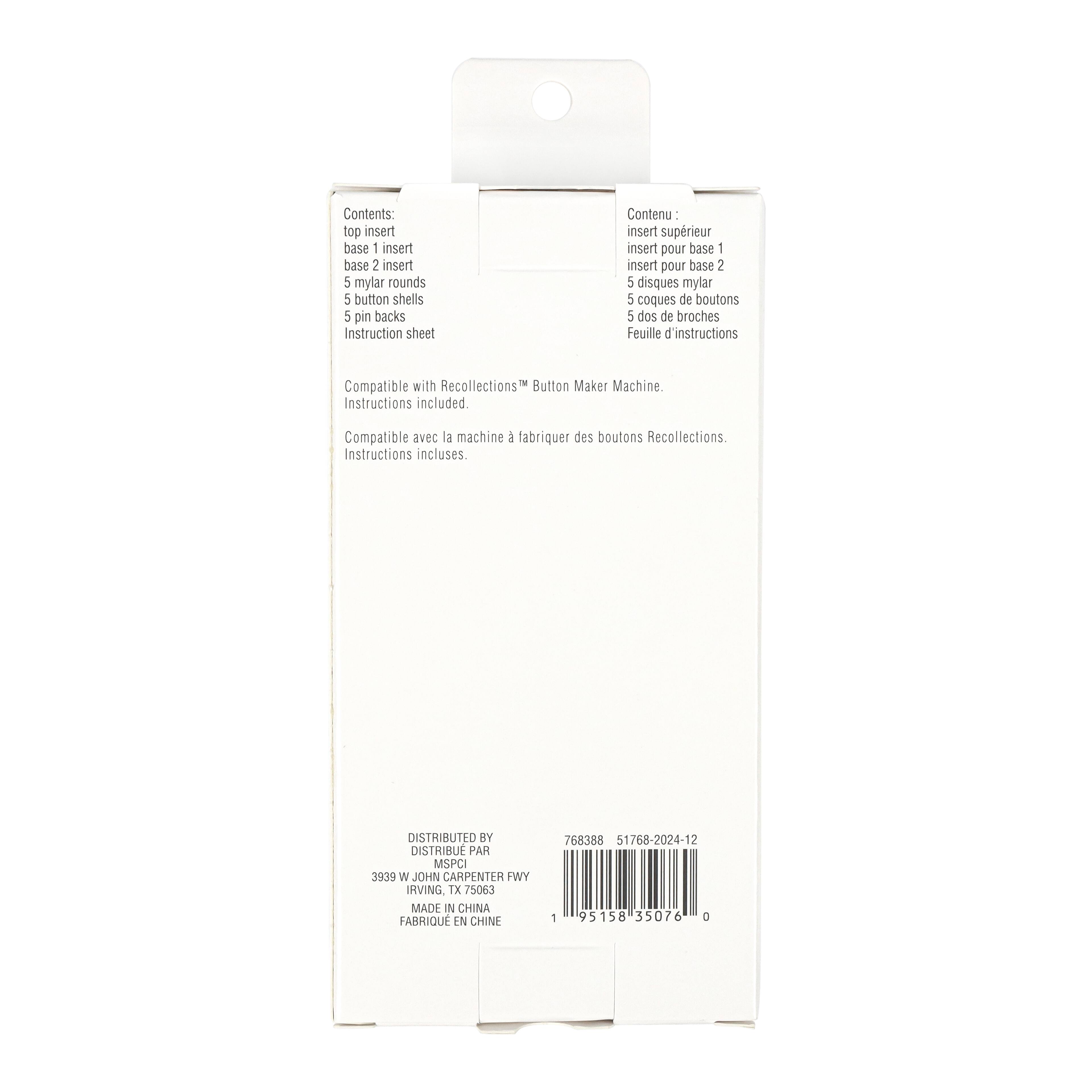 6 Pack: Small Button Maker Inserts by Recollections™