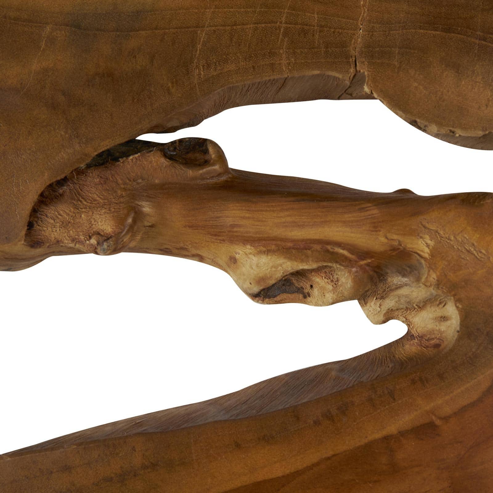 14" x 16" Brown Teak Wood Handmade Abstract Wall Décor Set