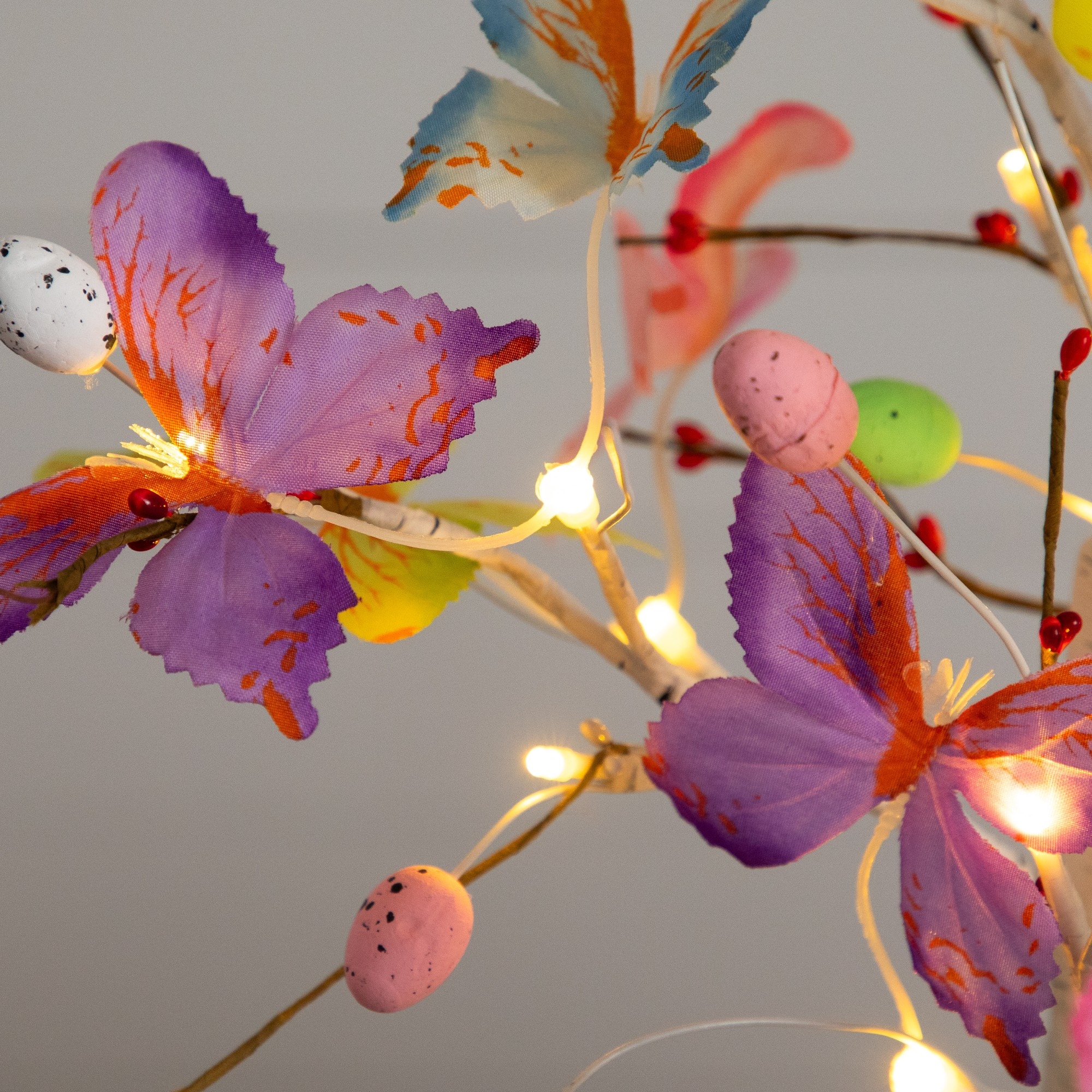 2ft. Pre-Lit Artificial Butterfly Twig Tree with 24 Warm White LED Lights