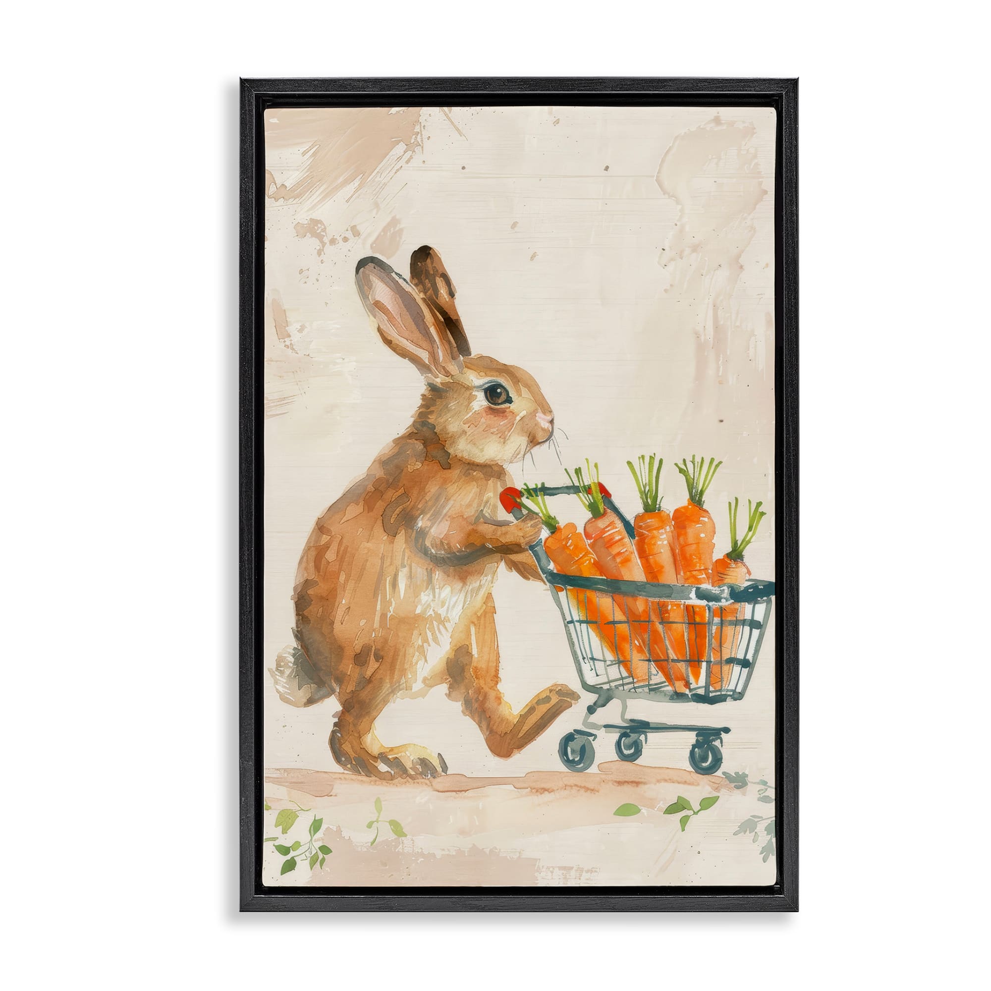 Stupell Industries Carrot Connoisseur Rabbit Floating Frame Wall Art