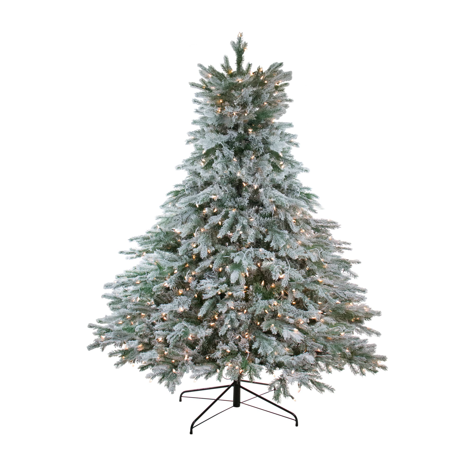 Northlight 7.5ft. Pre-Lit Real Touch Full Flocked Jasper Balsam Fir Artificial Christmas Tree, Clear Lights