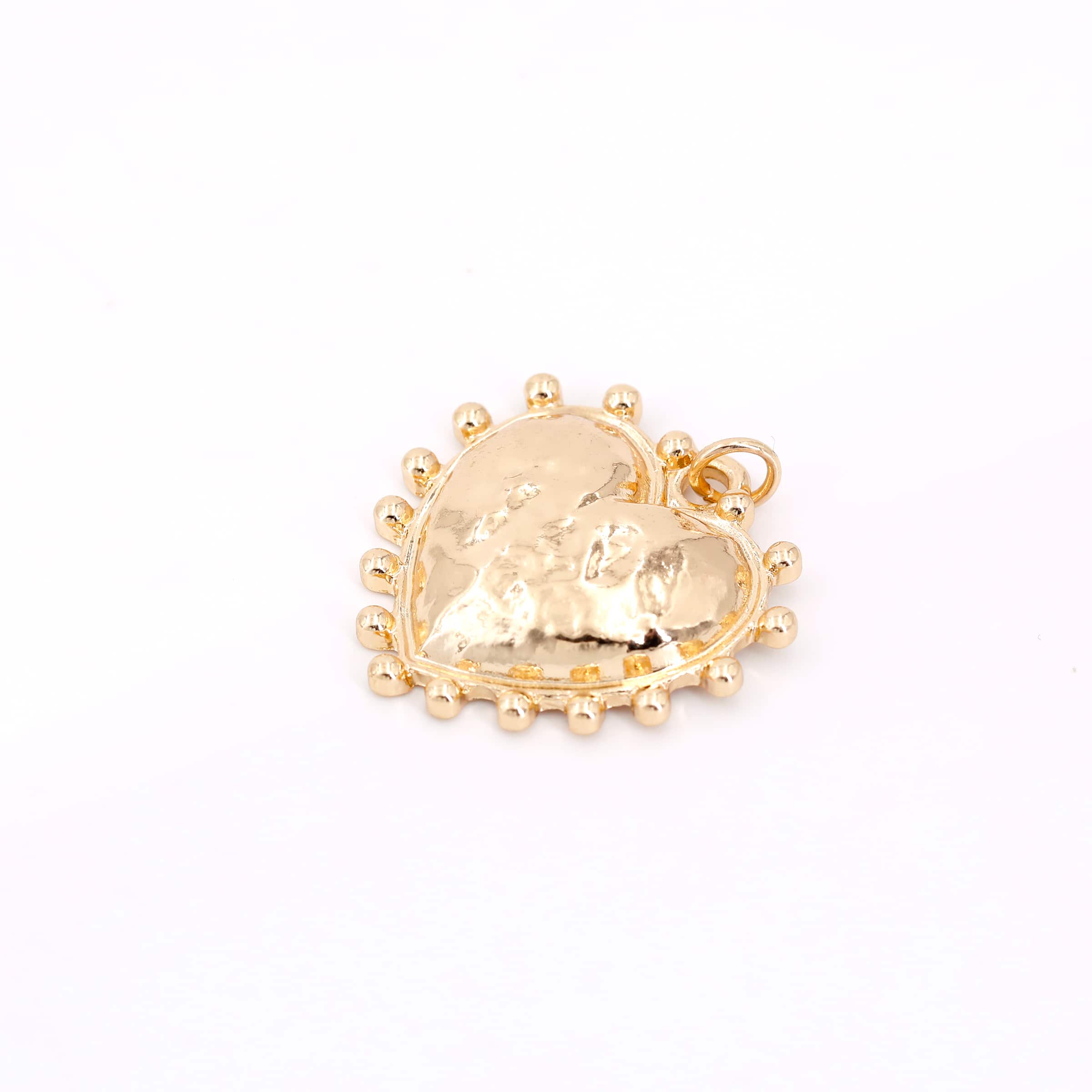 Gold Hammered Metal Heart Pendant by Bead Landing™
