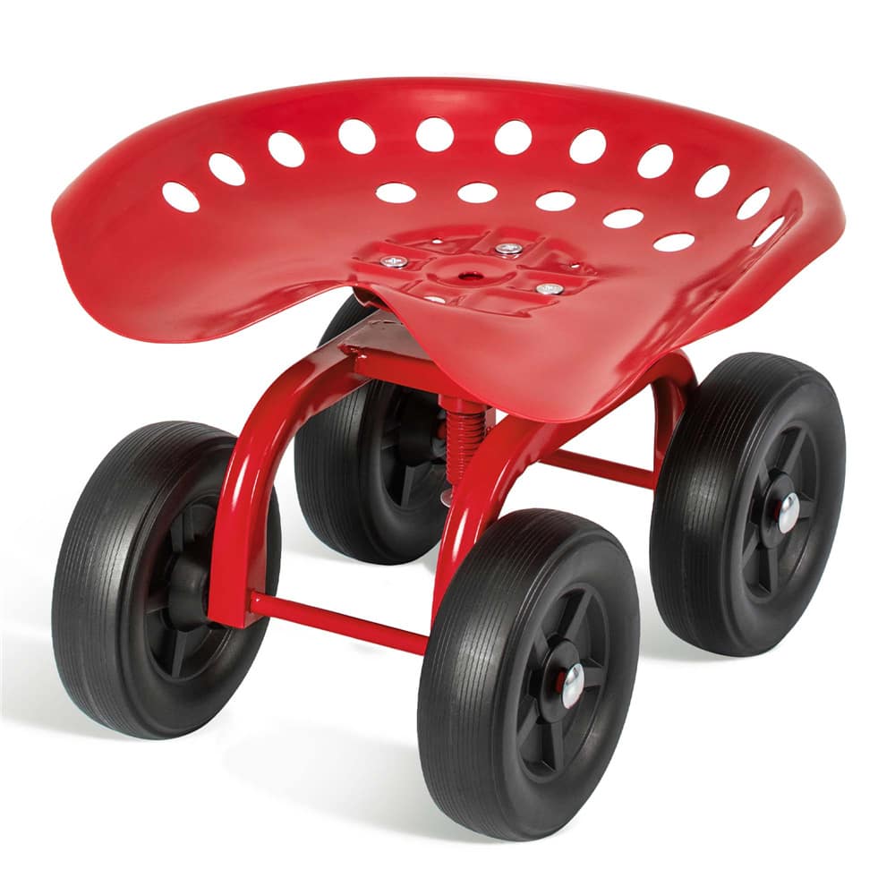 Costway Rolling Garden Cart Heavy Duty Height Adjustable Swivel Work Seat