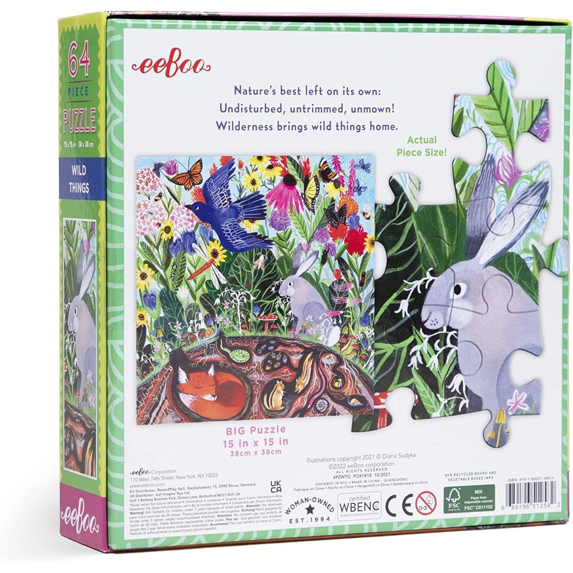 eeBoo Wild Things 64 Piece Jigsaw Puzzle