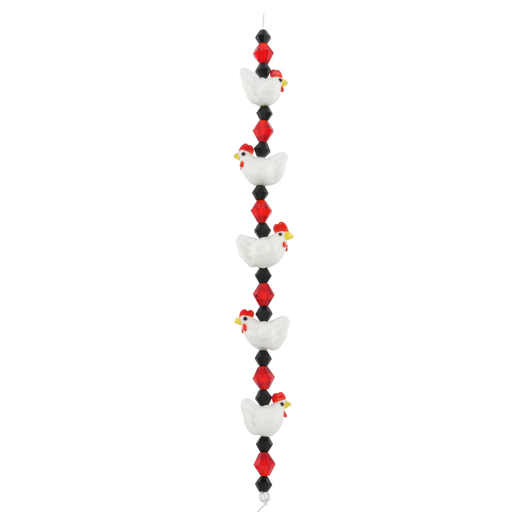 12 Pack: White Hen Lampwork Glass Bead Mix by Bead Landing™