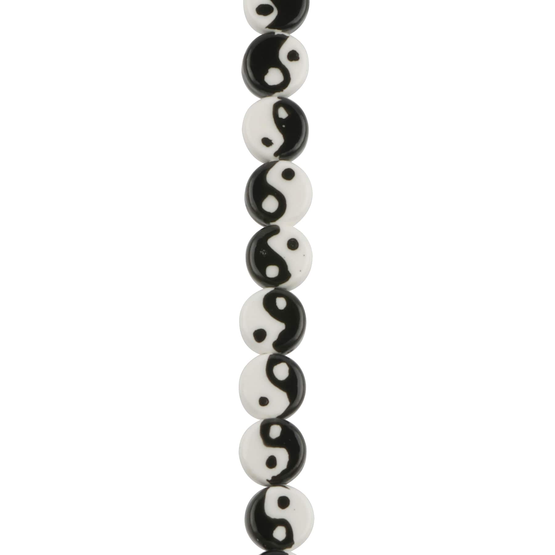 6 Packs: 18 ct. (108 total) Black & White Ceramic Yin Yang Beads, 10mm by Bead Landing™