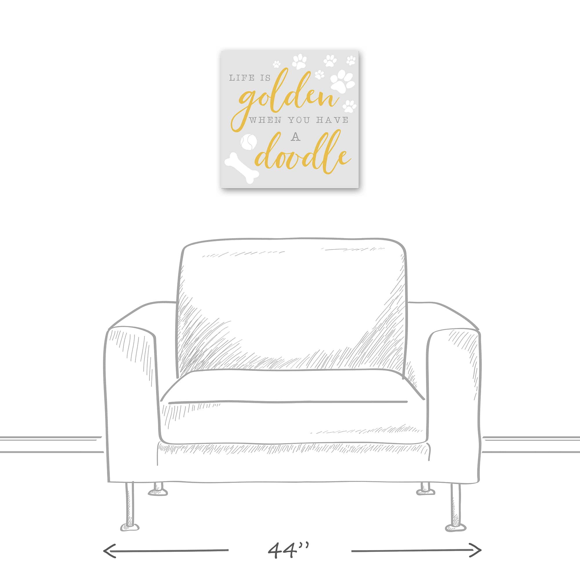 Life is Golden When You Have a Doodle Canvas Wall Art
