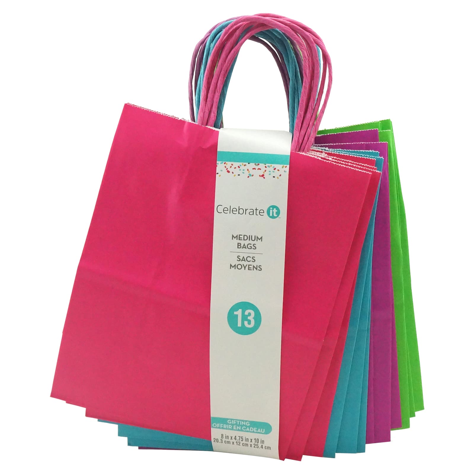 12 Packs: 13 ct. (156 total) Medium Bright Gifting Bags by Celebrate It™