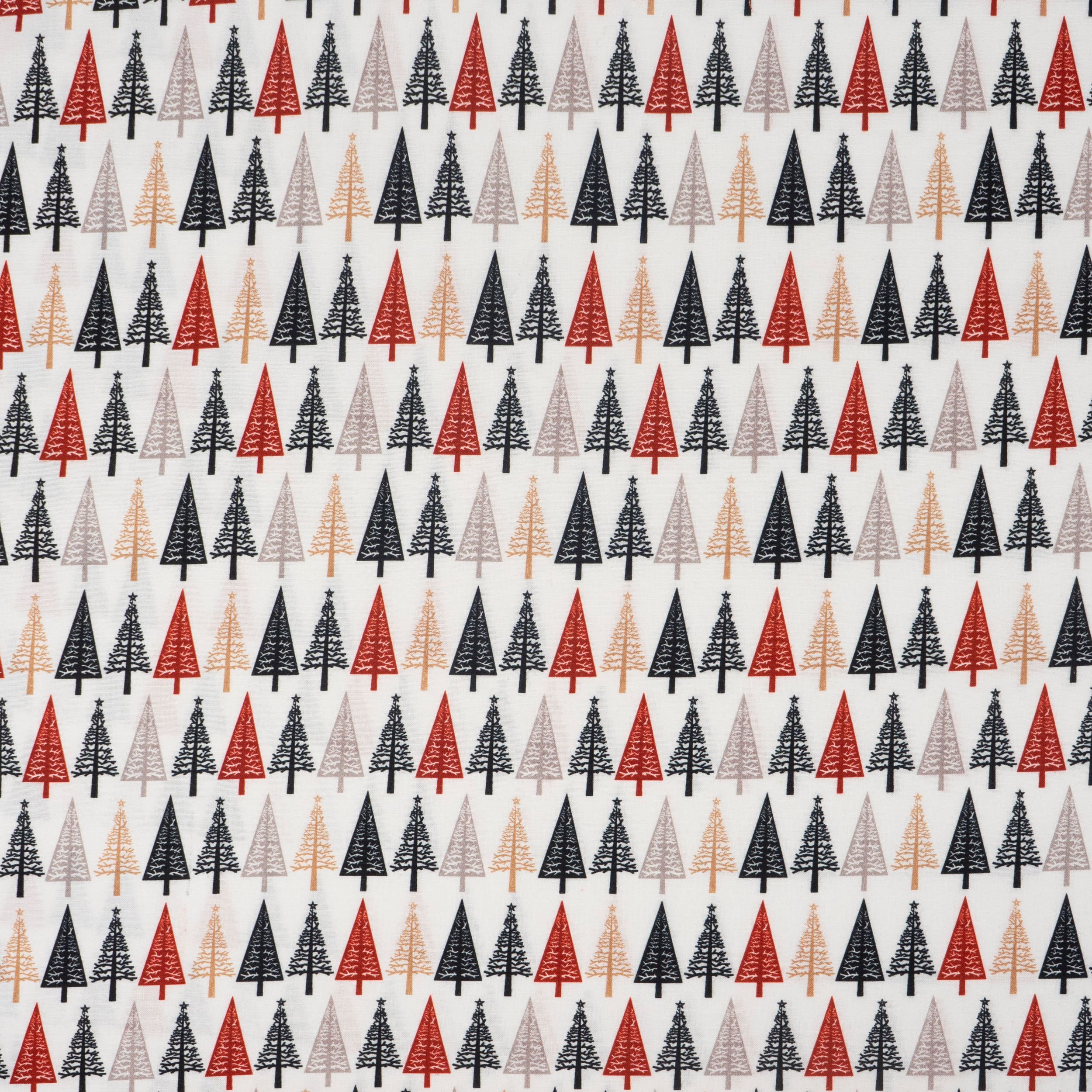 SINGER Modern Scandinavian Christmas Trees Print Ringspun Cotton Fabric