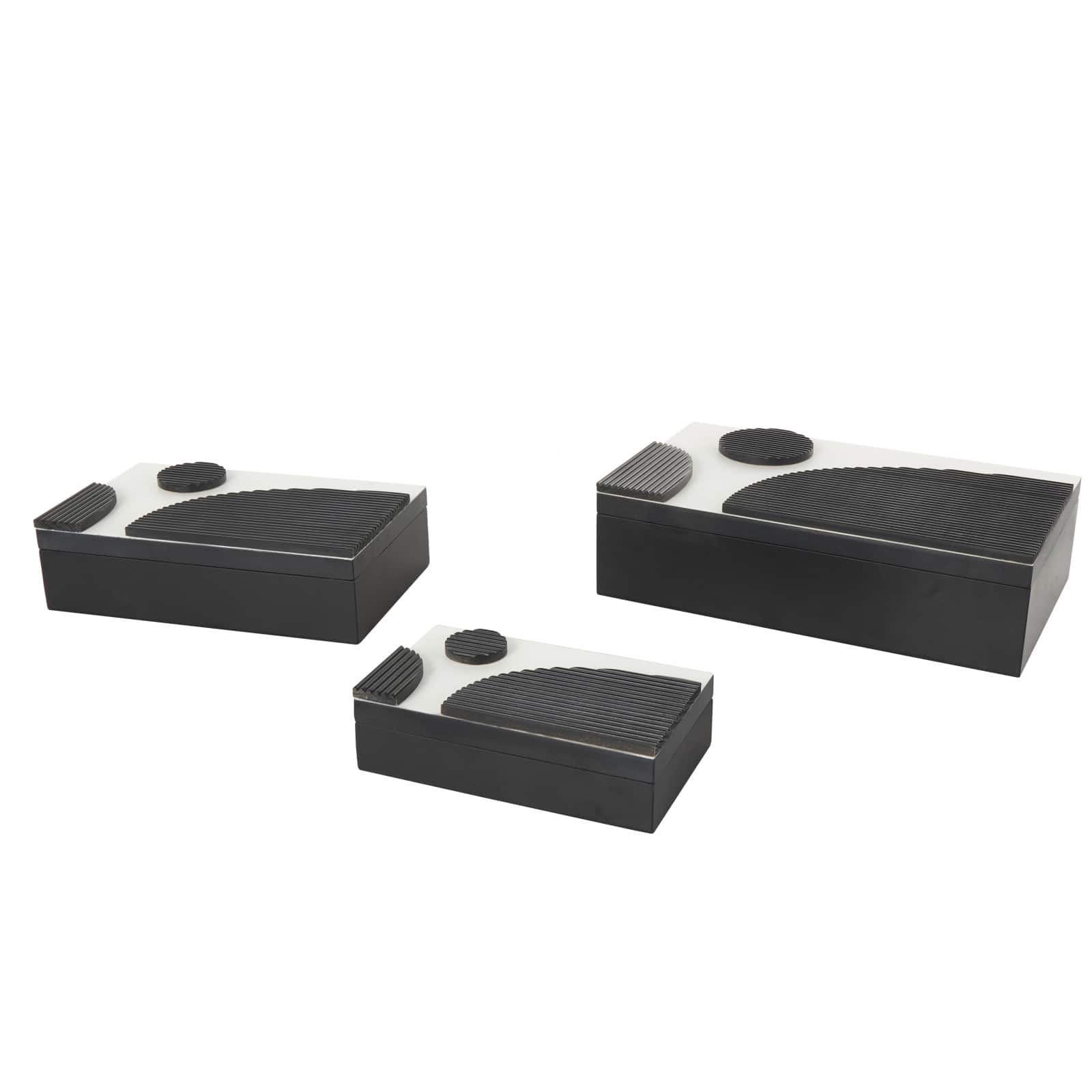 Black Wood Handmade Decorative Box Set