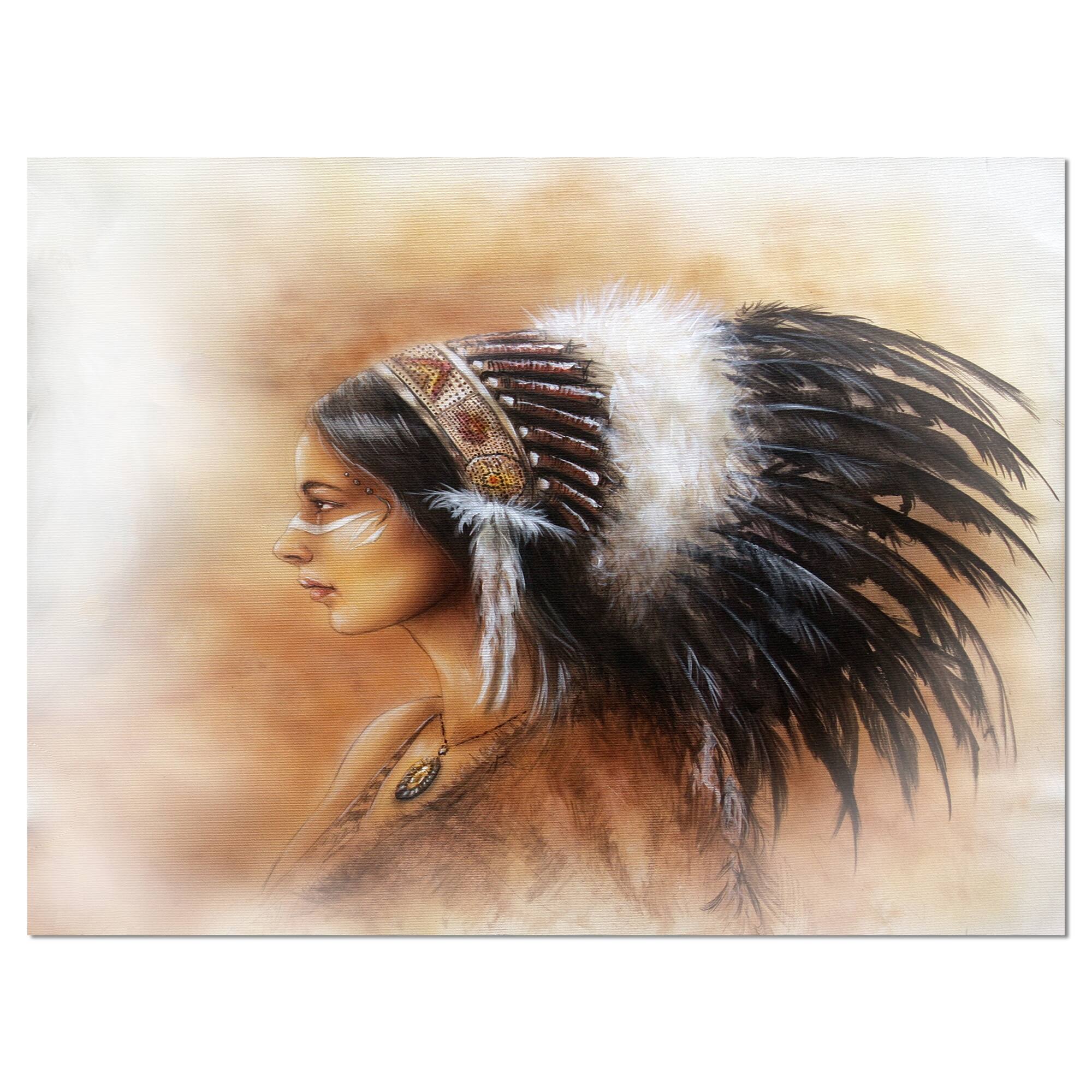 Designart - Indian Woman in Traditional Clothing - Indian Canvas Artwork