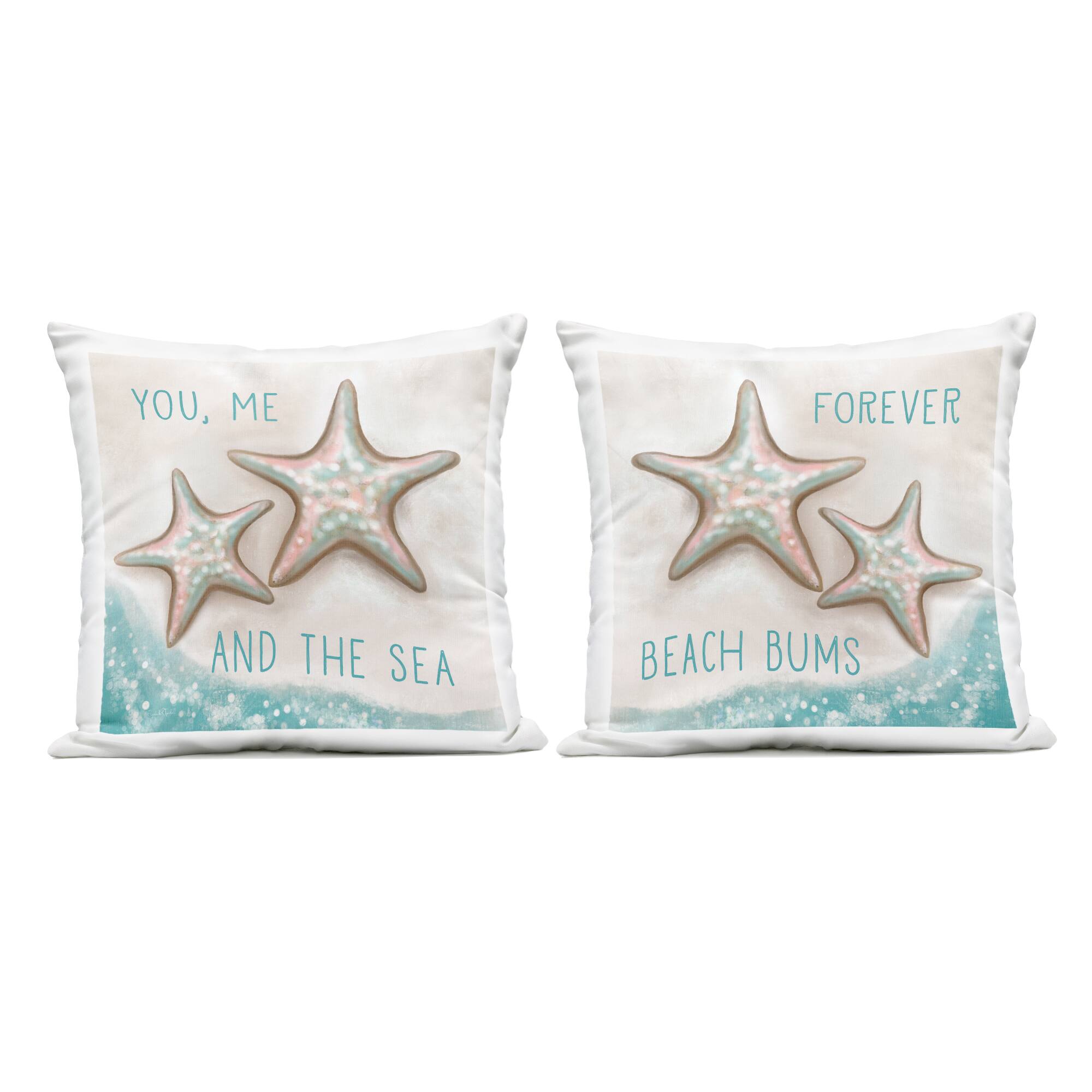 Stupell Industries Romantic Beach Lover Phrases Print Outdoor Throw Pillow Set