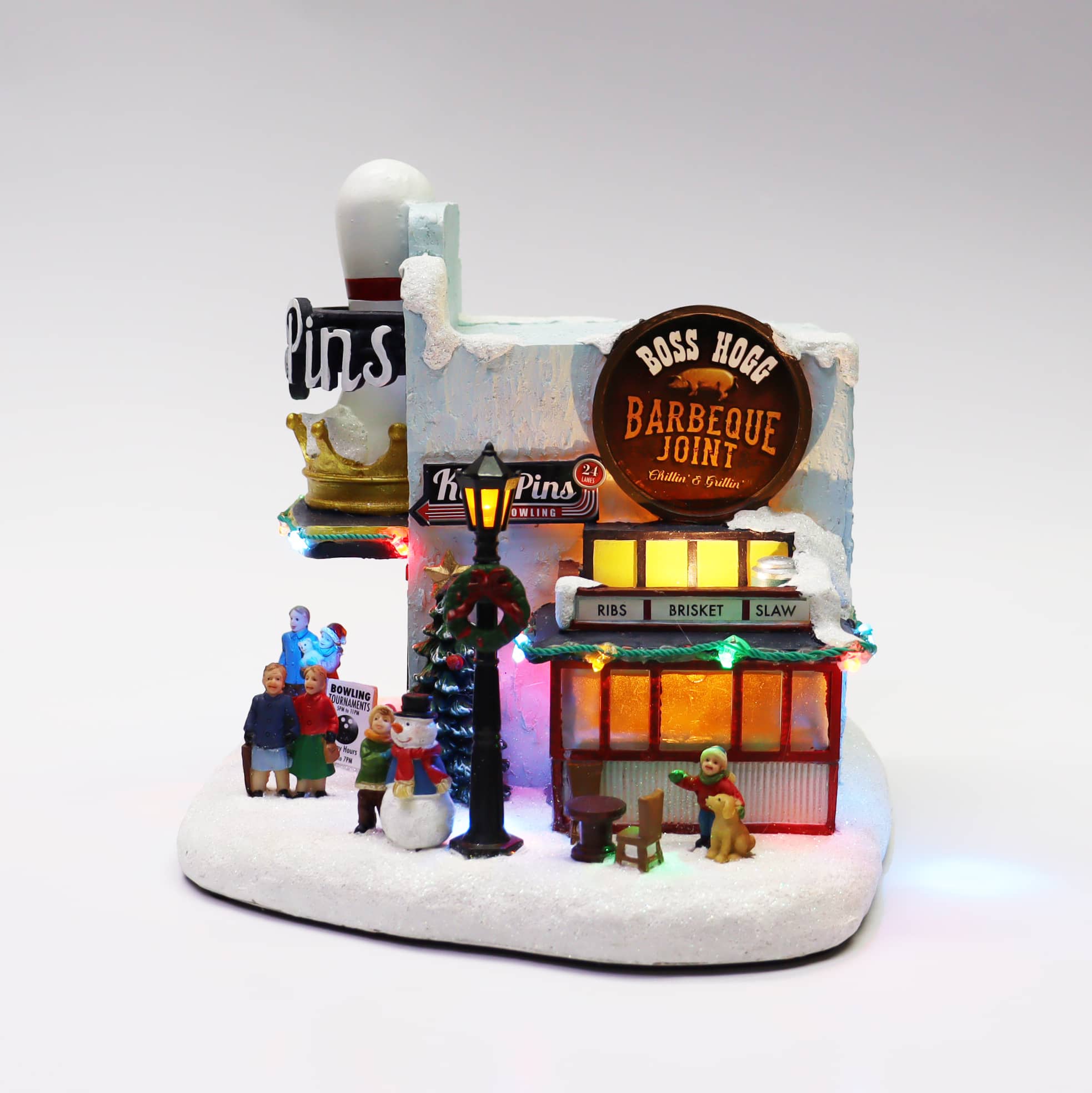 Moments in Time 8.4" King Pins Bowling Alley & Boss Hogg Barbeque Joint Décor