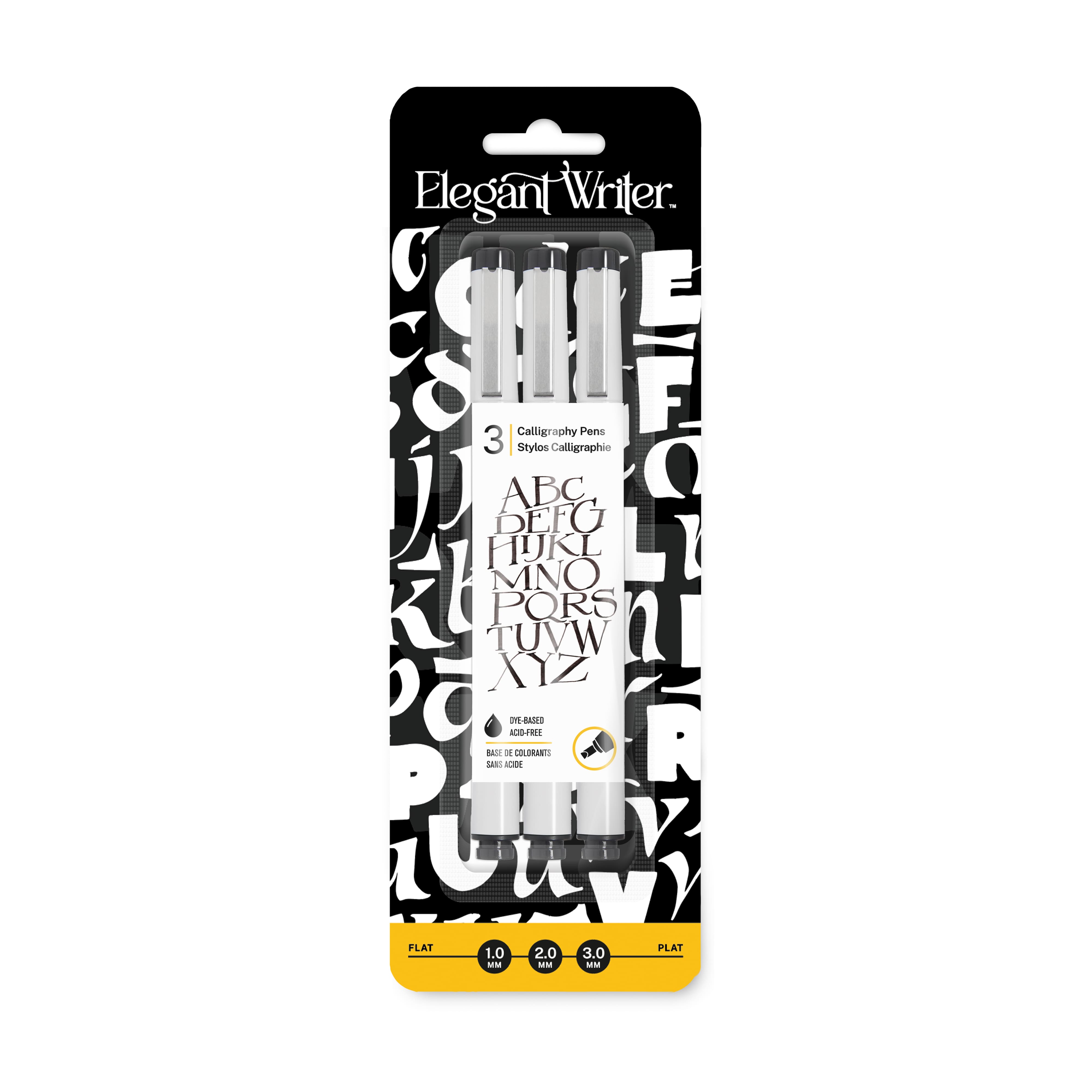 Speedball® Elegant Writer® 3-Piece Black Flat Tip Set