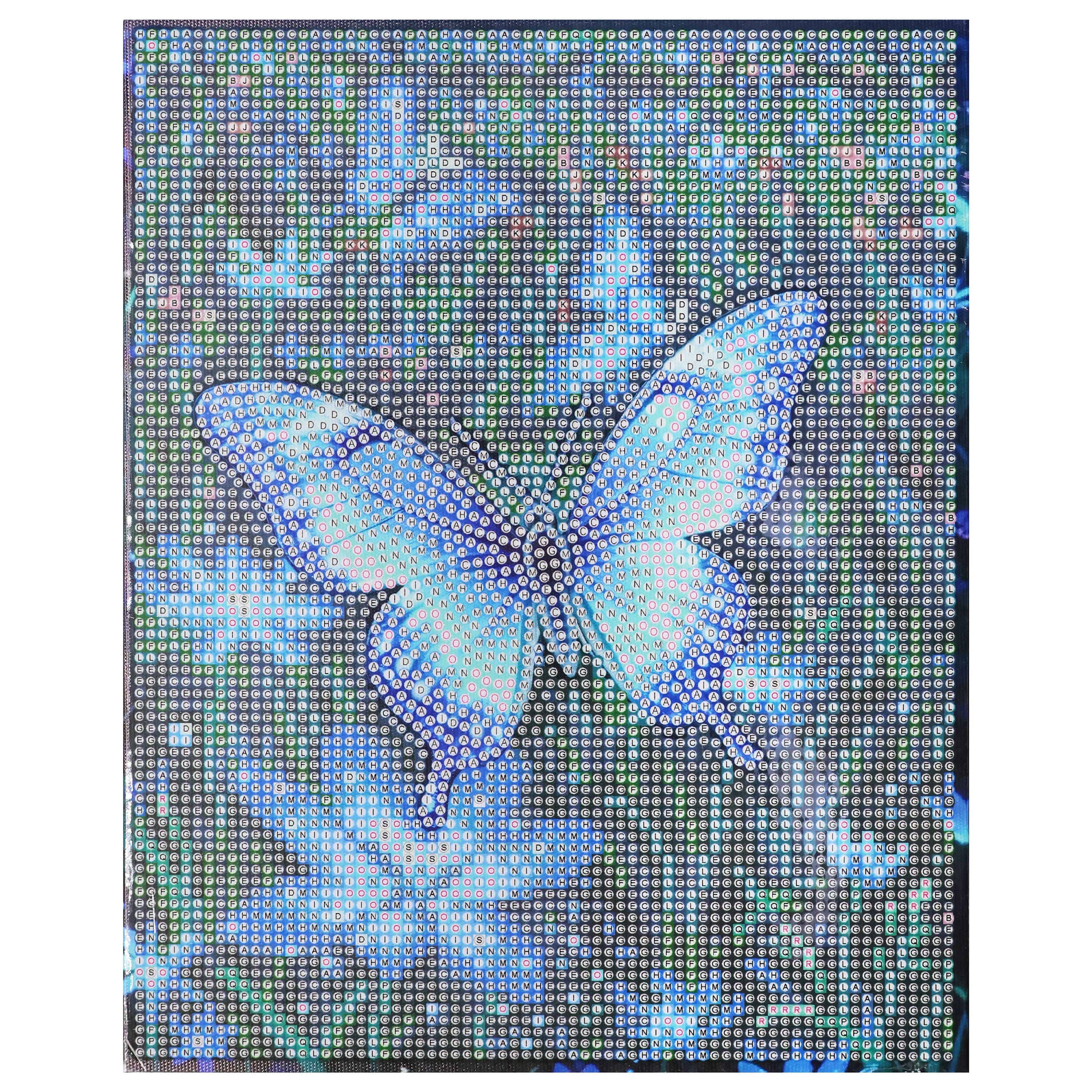 8" x 10" Blue Butterflies LED Stretched Canvas Diamond Art Kit by Make Market®