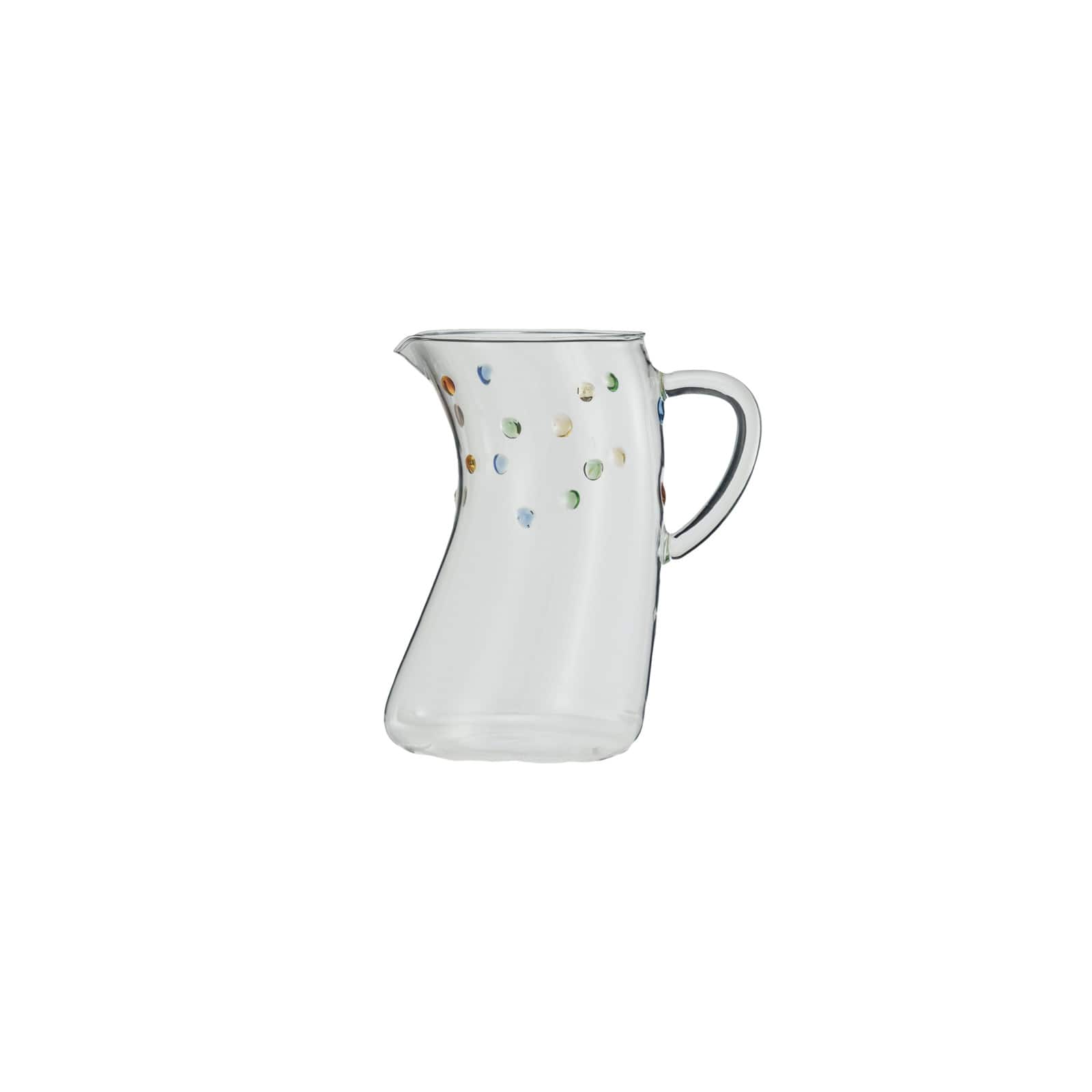 Hello Honey 42oz. Artisanal Borosilicate Glass Pitcher with Raised Dots