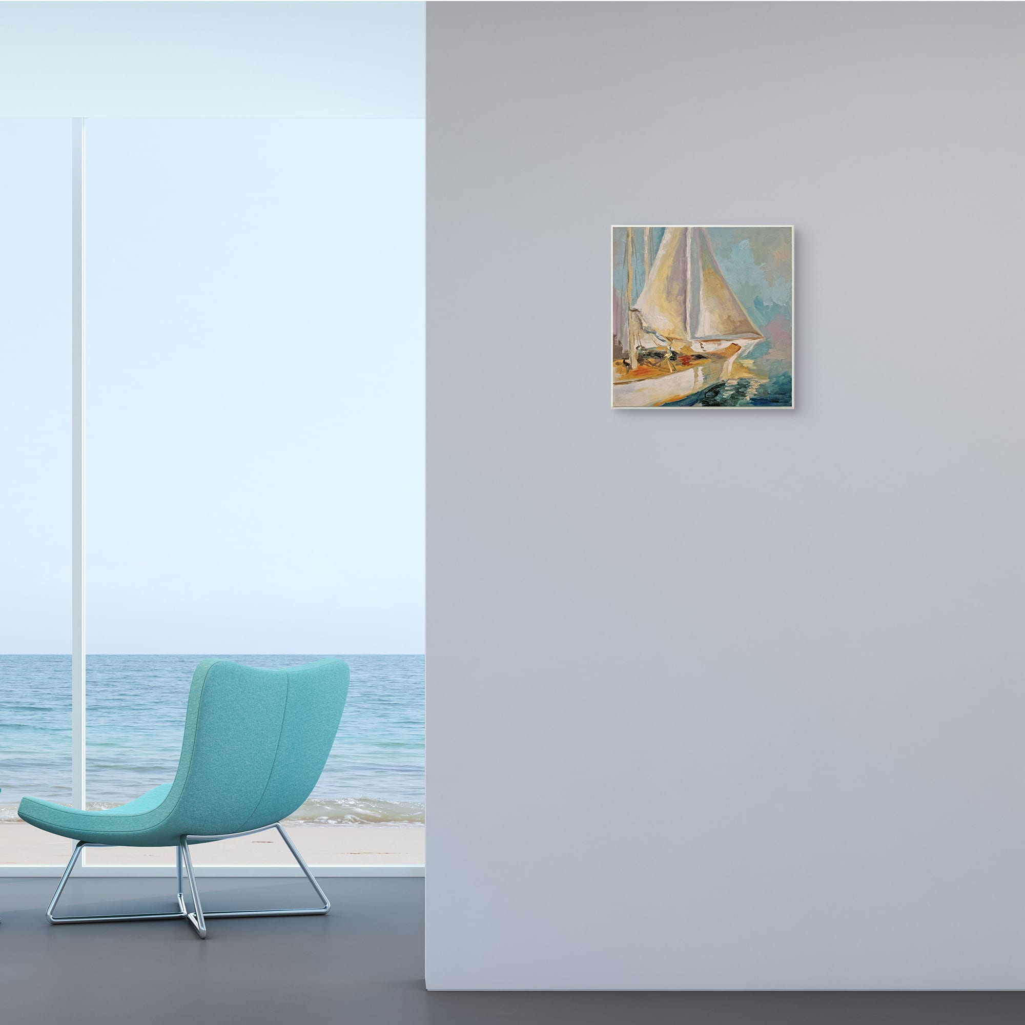 Stupell Industries Traditional Nautical Sailboat on the Water, 12" x 12"