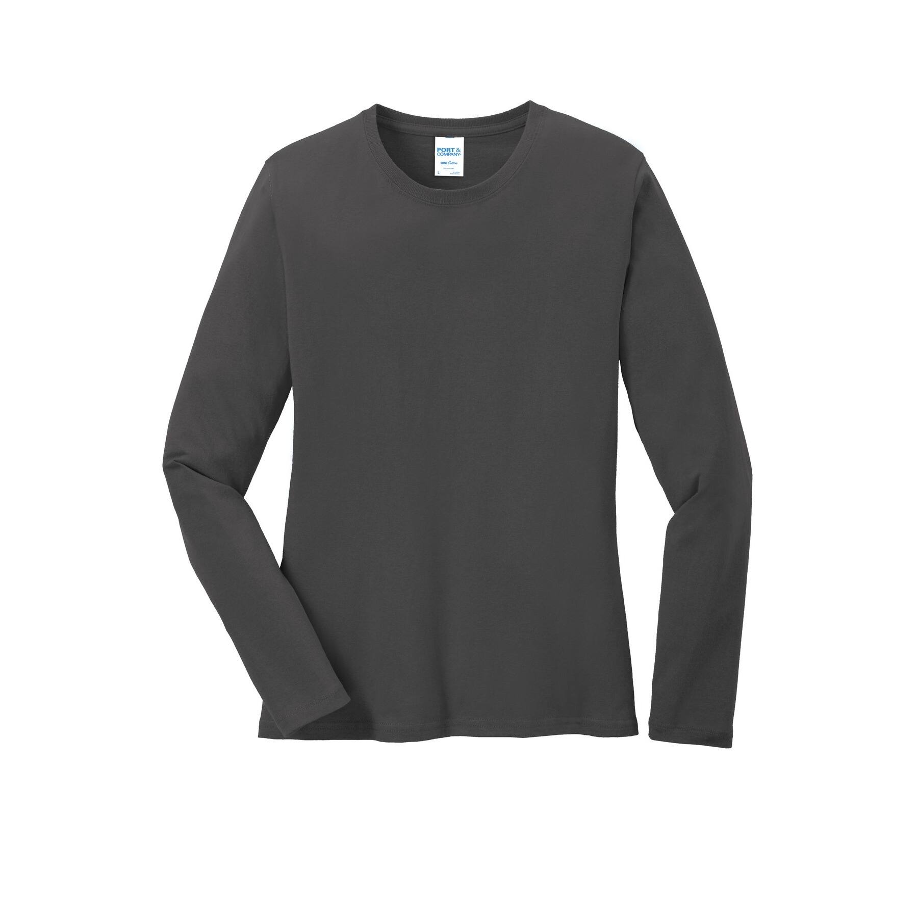 Port & Company® Core Cotton Neutrals Long Sleeve Ladies T-Shirt