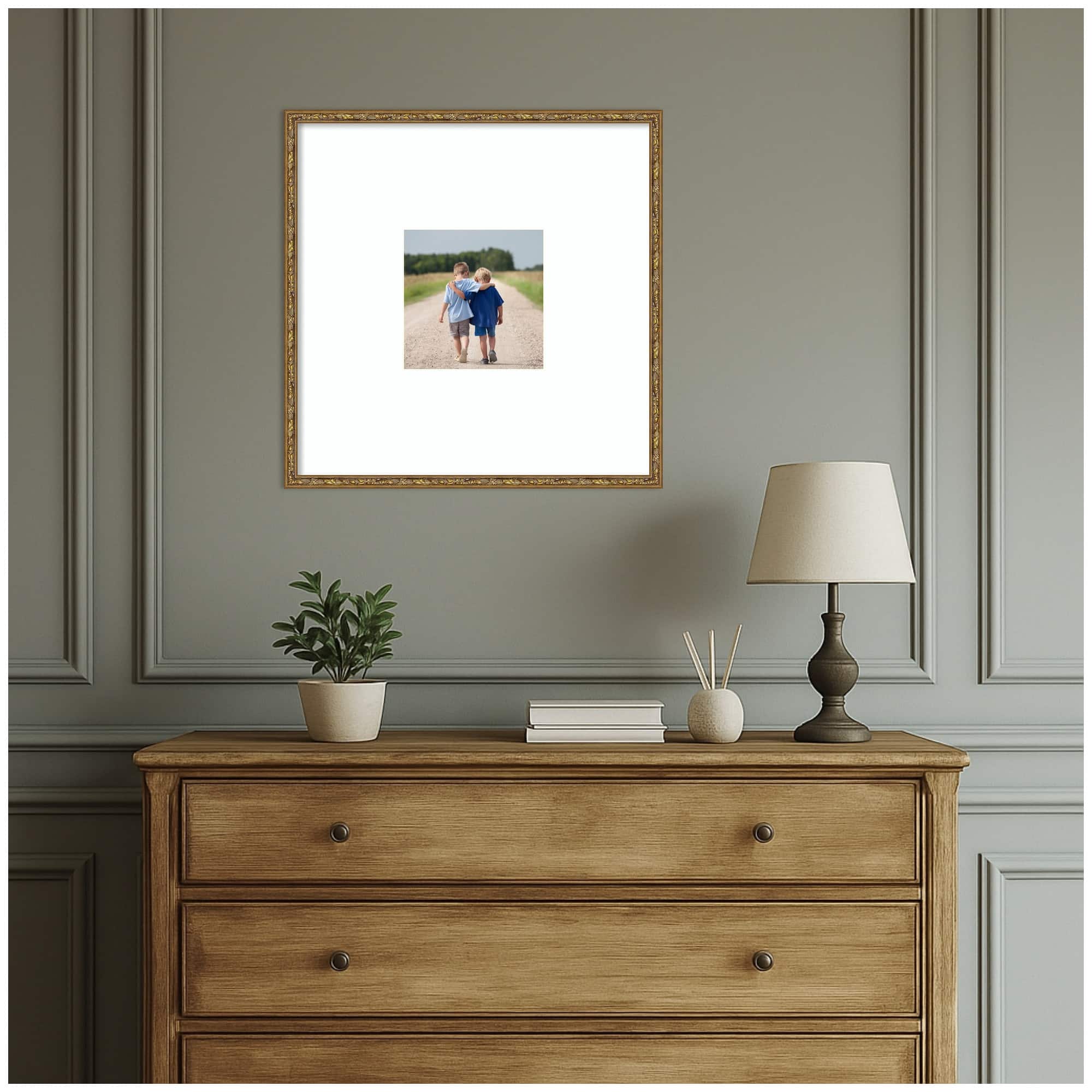 Kate and Laurel Belvedere Bronze Photo Frame with Mat
