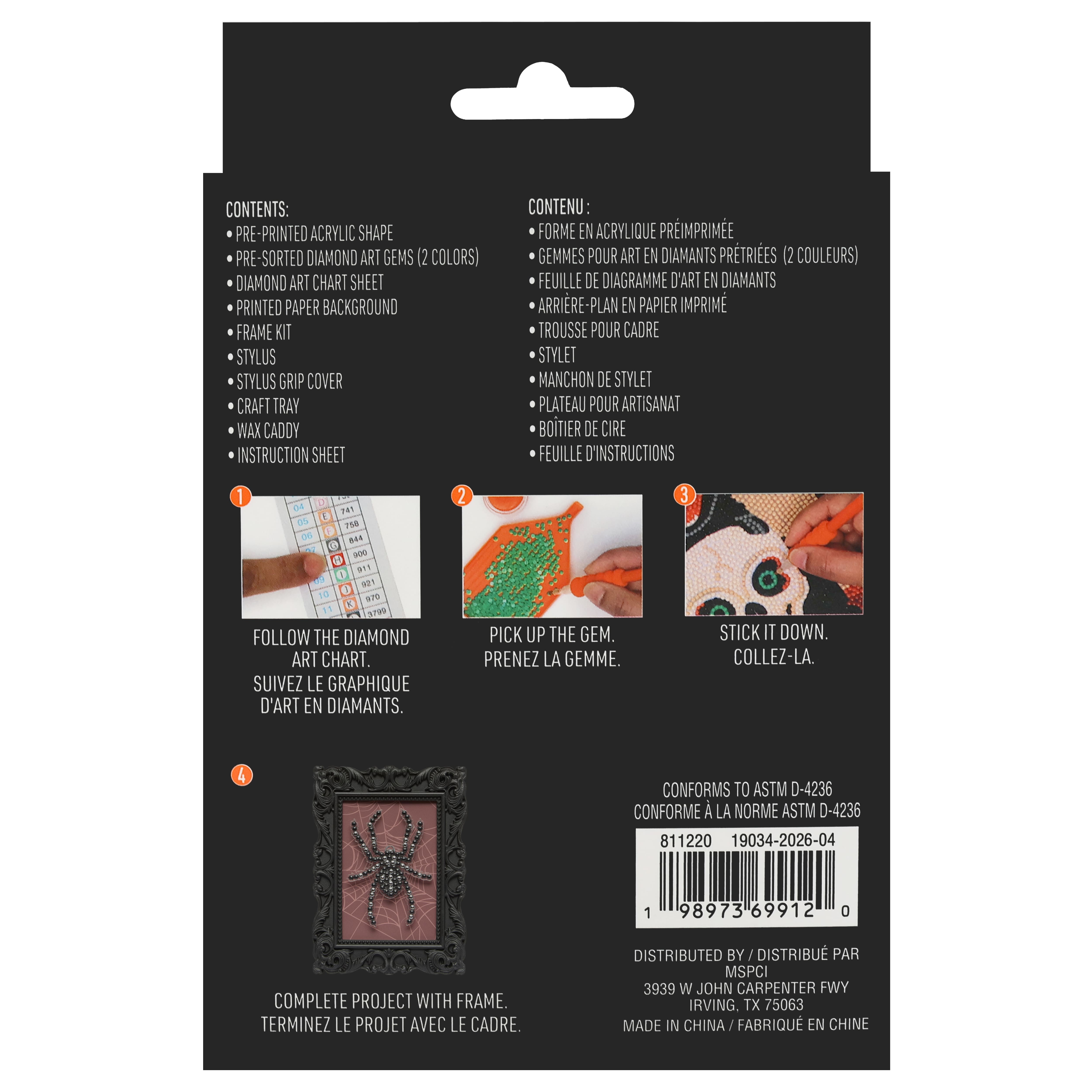 2" x 3" Spider Acrylic Surface Diamond Art Kit with Frame by Make Market®