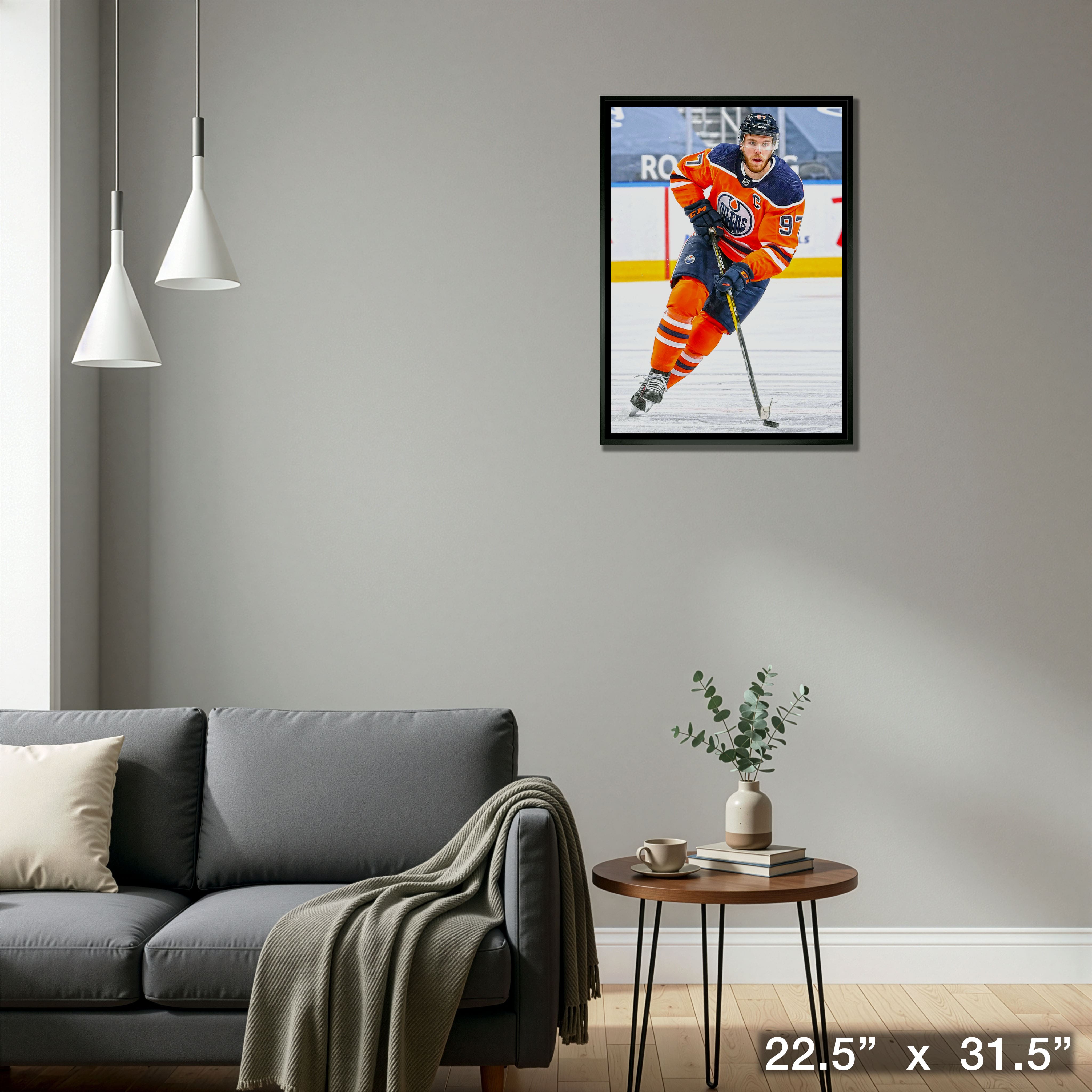 Connor McDavid Edmonton Oilers Framed 20" x 29" Skating Canvas 22.5" x 31.5"