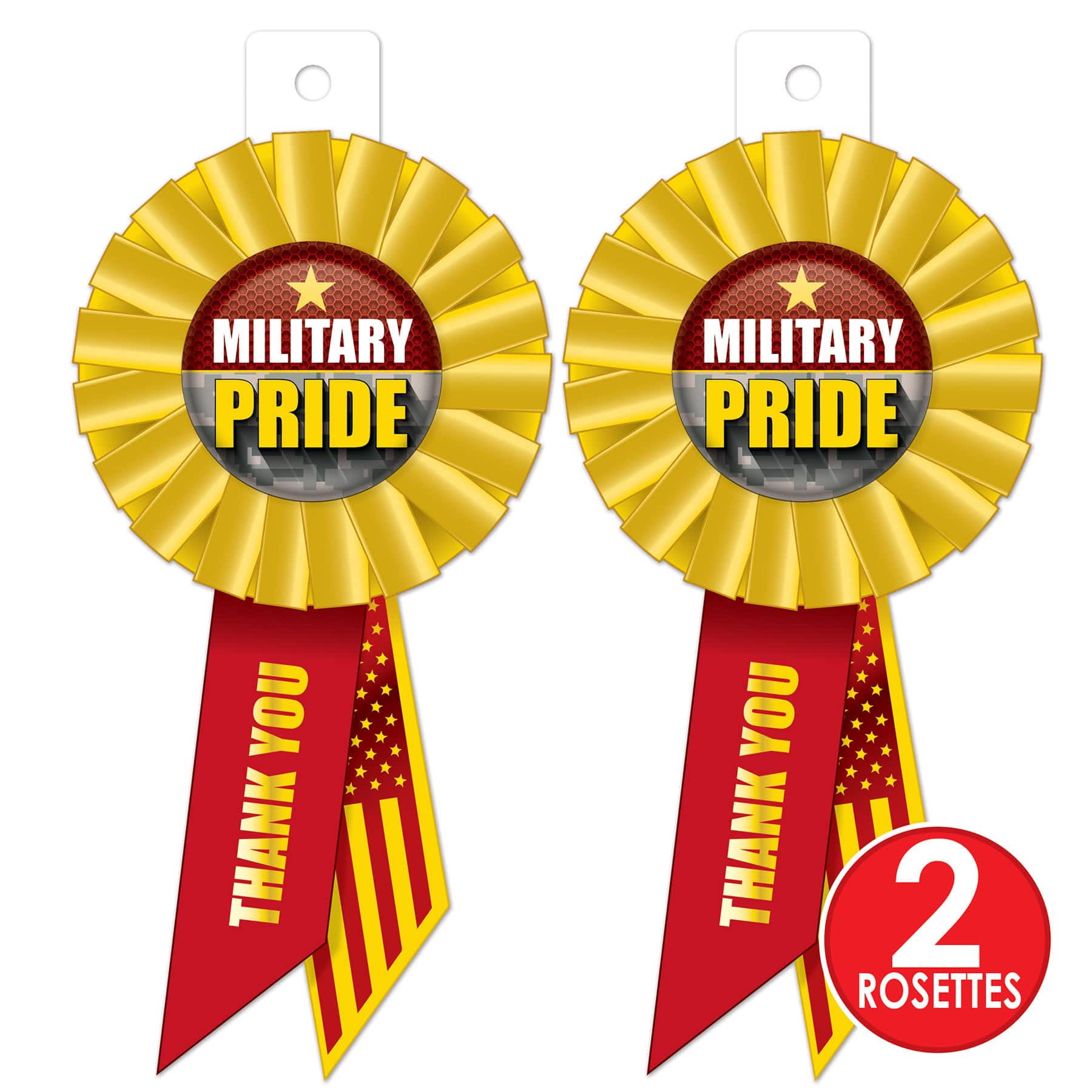 Beistle Military Pride Rosettes, 2ct.