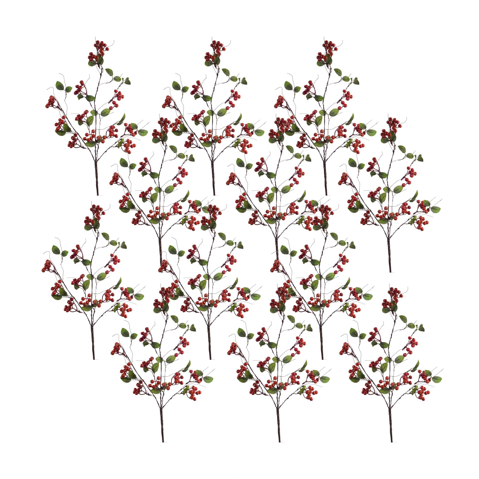 Michaels, Melrose 27" Faux Red Boxwood Berry Twig Sprays, 12ct. – Category: Stems