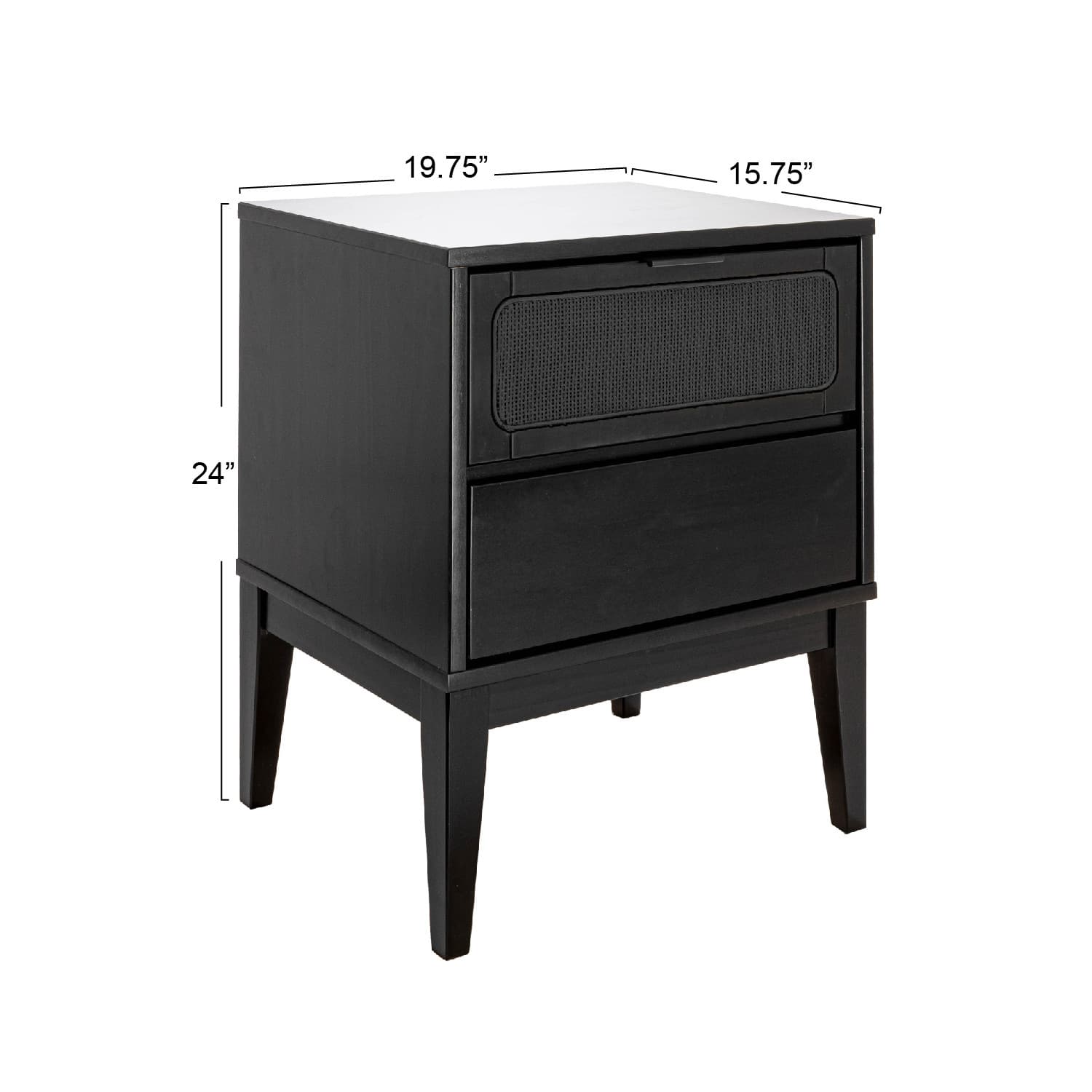 Hello Honey® Crawford 24" Nightstand with Storage Drawers and Natural Woven Cane Detail