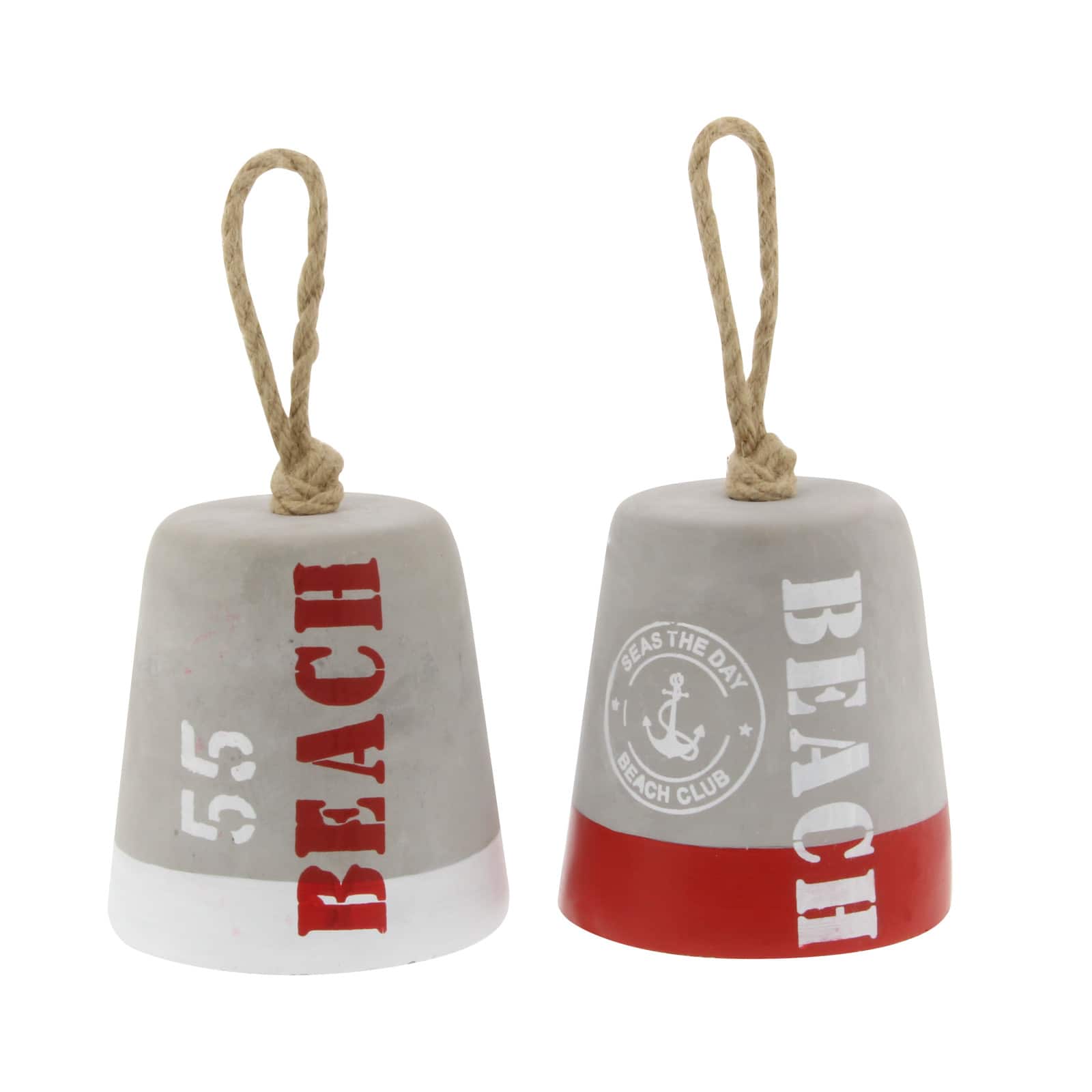 9" Gray Cement Coastal Lifeguard Sculpture Set