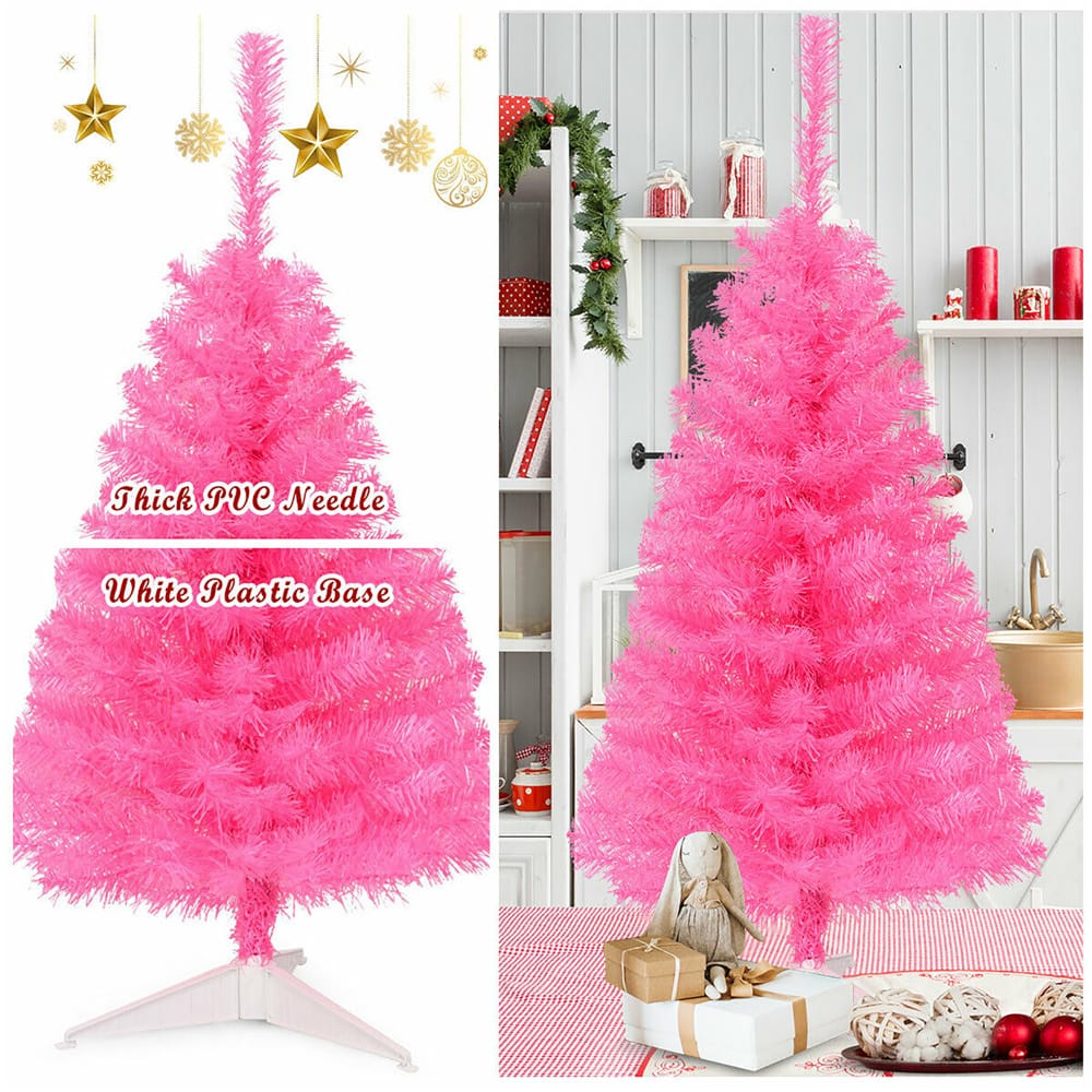 Costway 3ft. Unlit Pink Artificial Christmas Tree