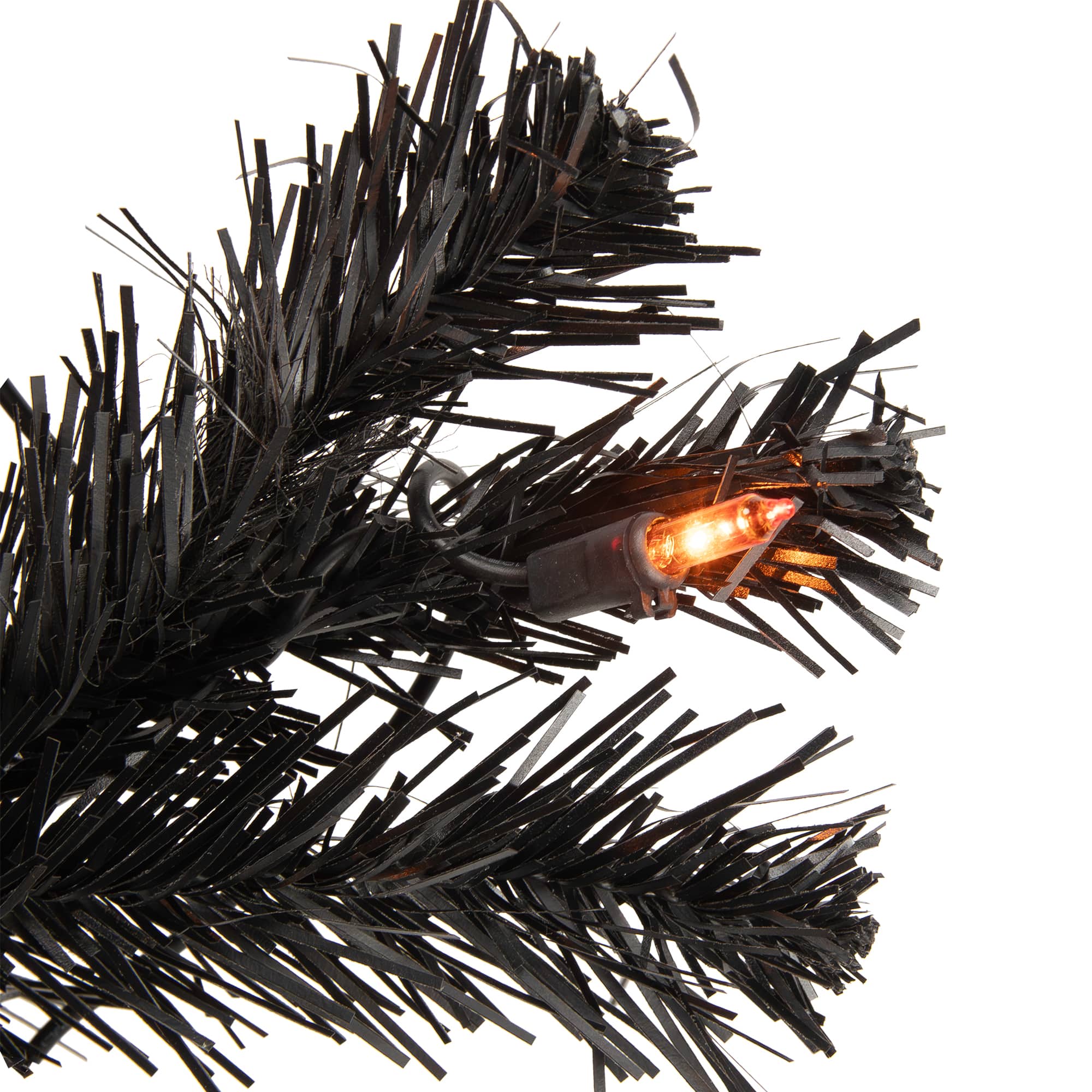 3ft. Pre-Lit Black Noble Spruce Artificial Halloween Tree, Orange Lights