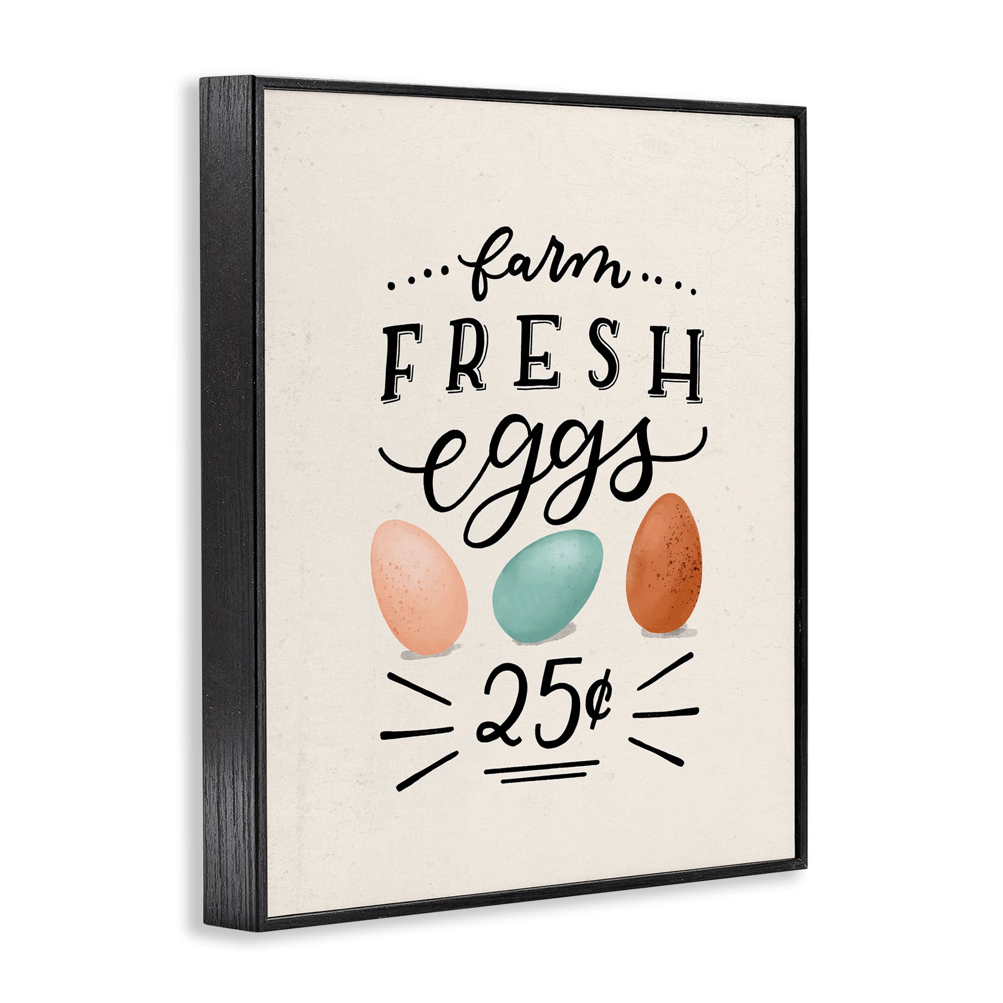 Stupell Industries Farm Fresh Eggs Sign Framed Giclee Art