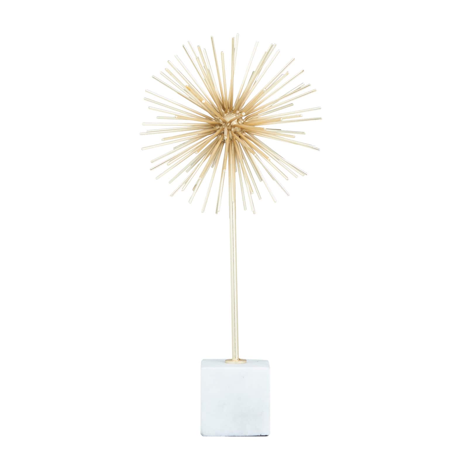 CosmoLiving by Cosmopolitan Gold Marble Glam Sculpture, 8" x 8" x 8"