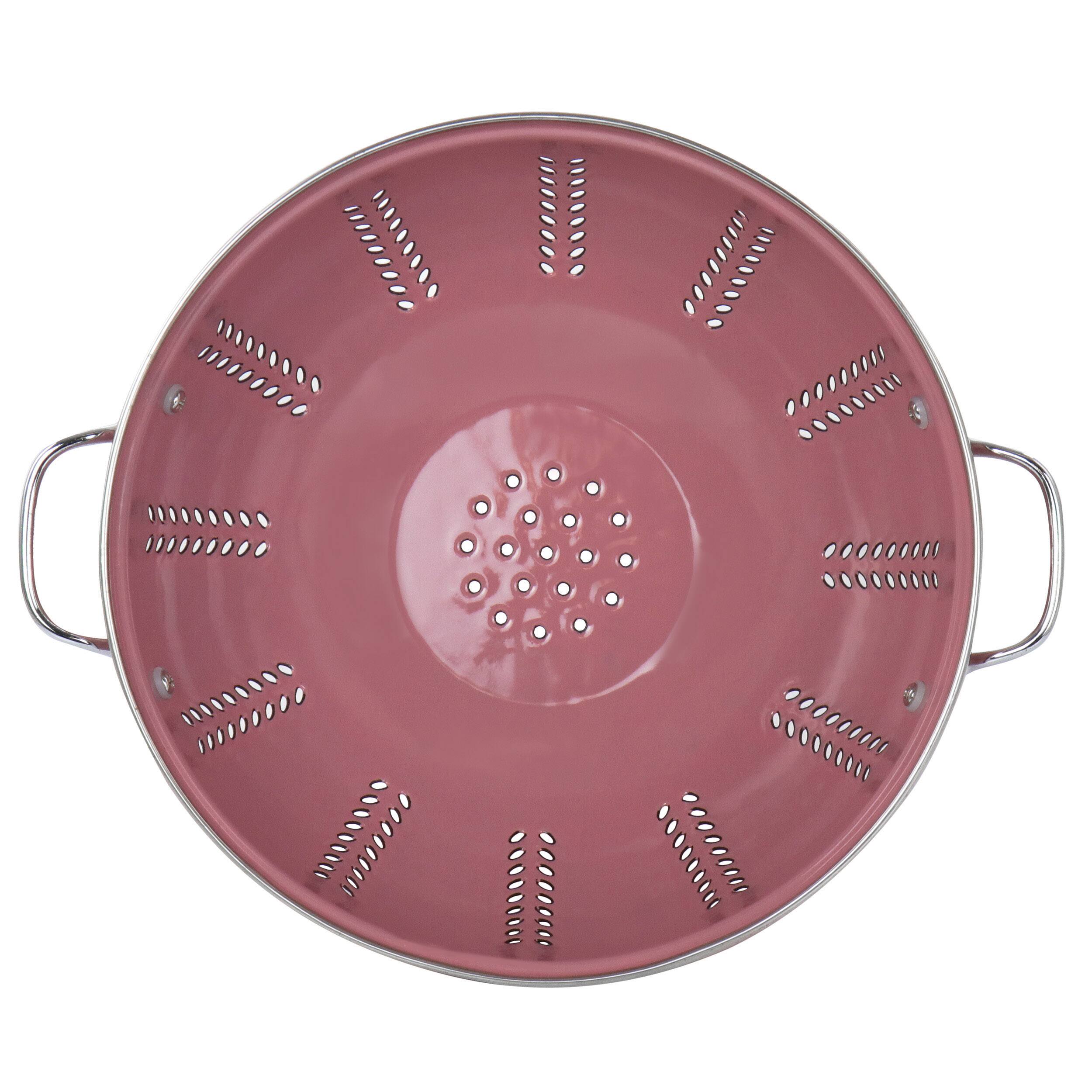 Gibson Home Plaza Cafe Red 4 Quart Enamel Colander