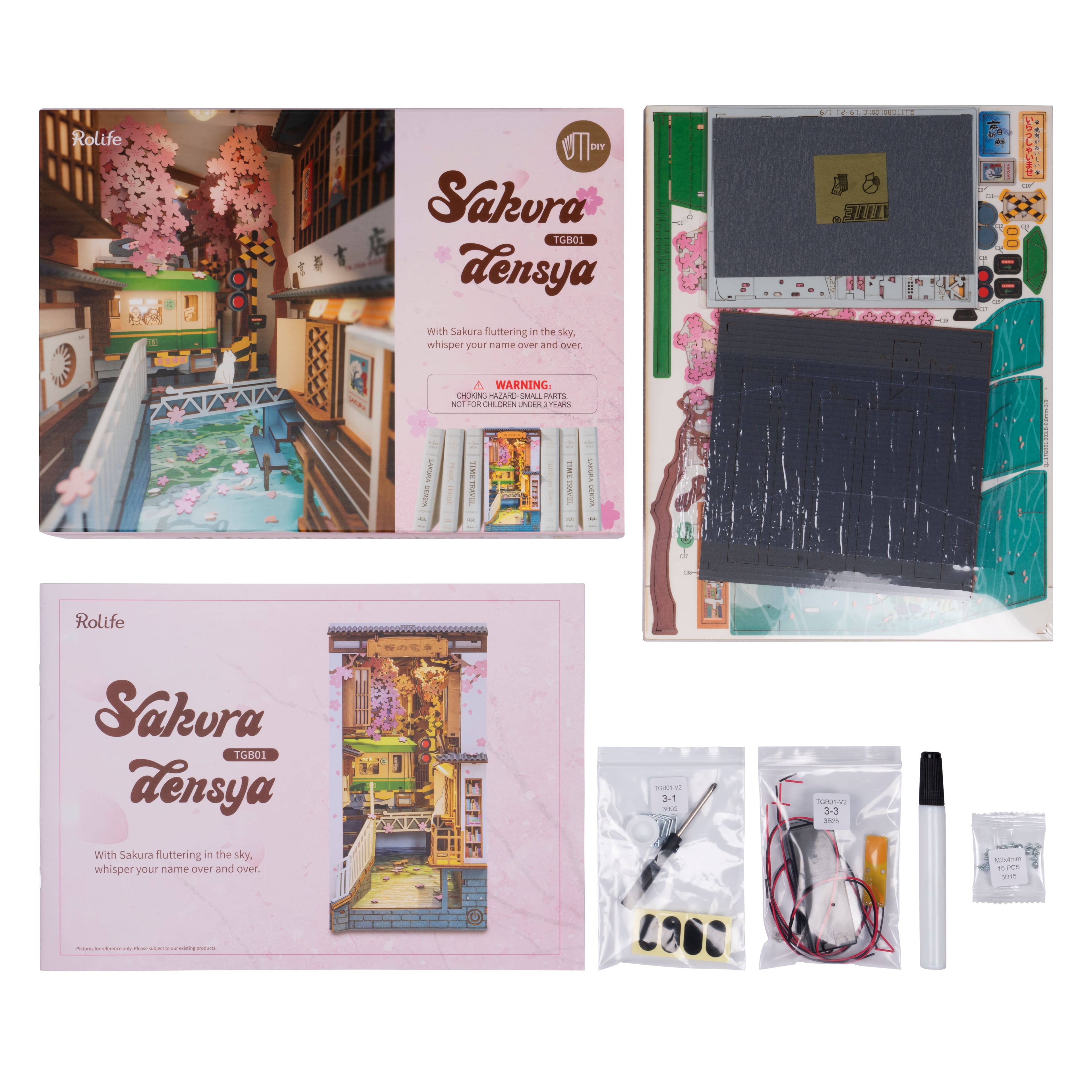 Rolife® Sakura Densya DIY Book Nook Shelf Insert Kit