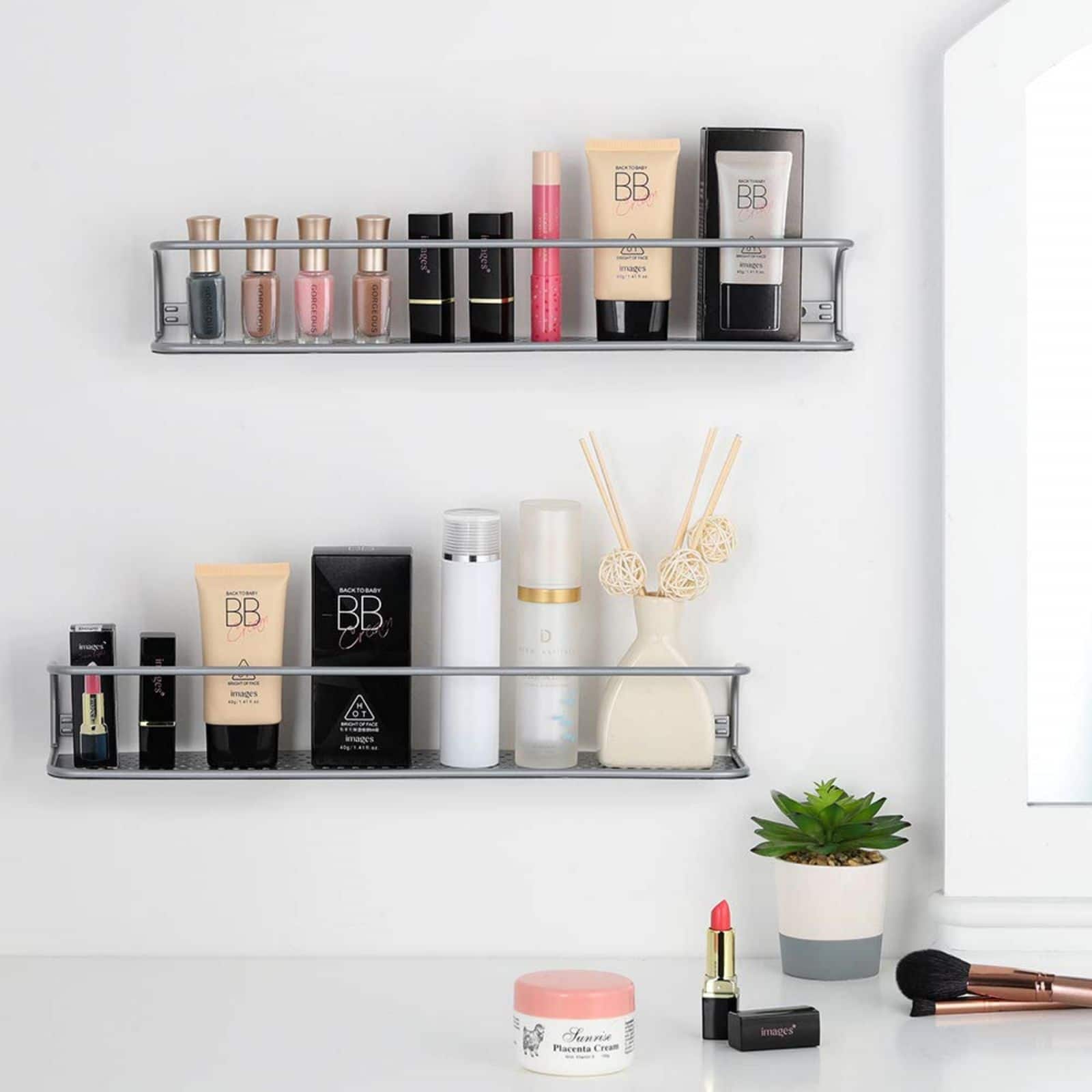 NEX™ Silver Wall-Mounted Spice Racks, 2ct.