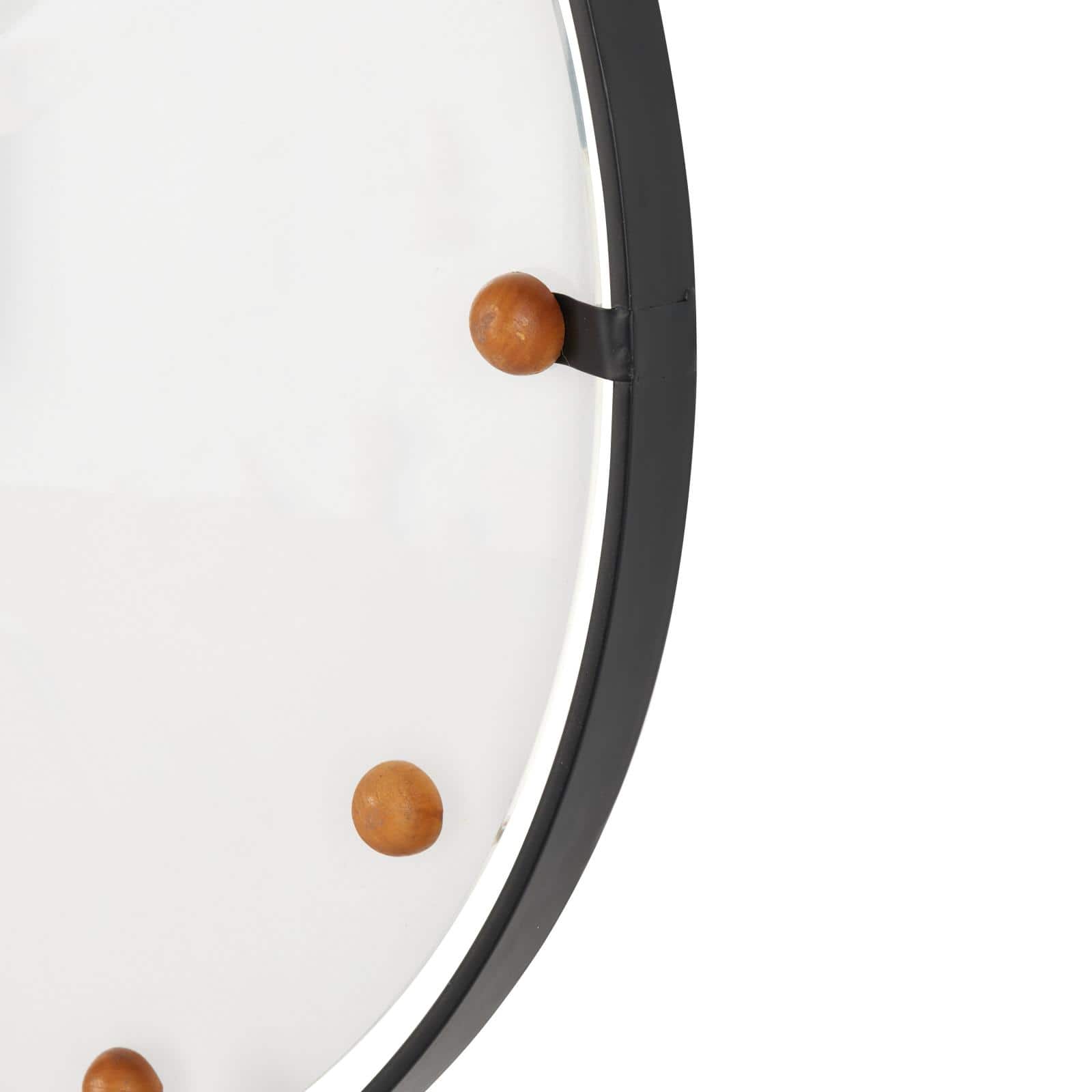 27.5" Black Metal Decorative Wall Clock with Acrylic Face & Ball Accents