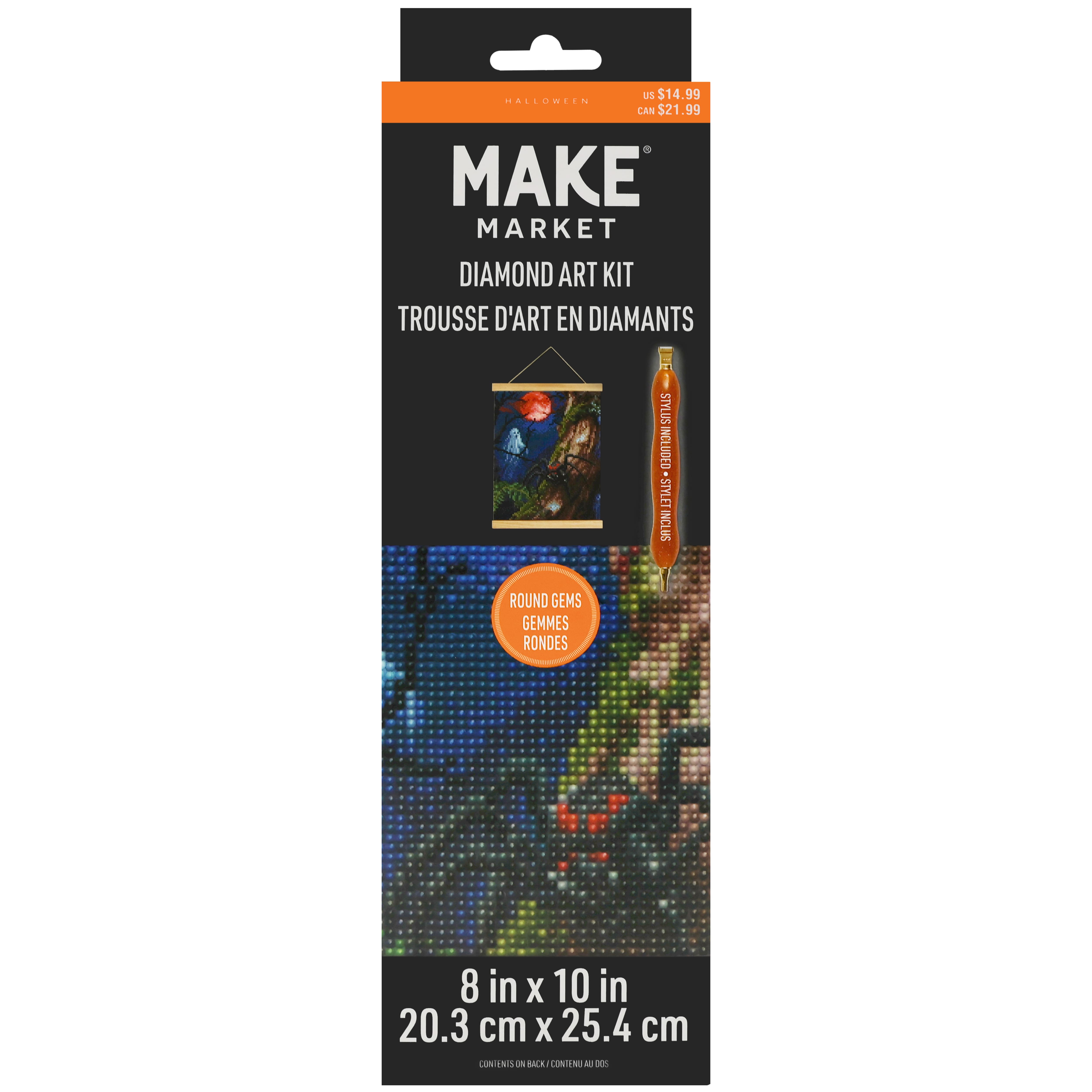 8" x 10" Spider & Blood Moon Diamond Art Kit with Magnetic Wood Frame by Make Market®