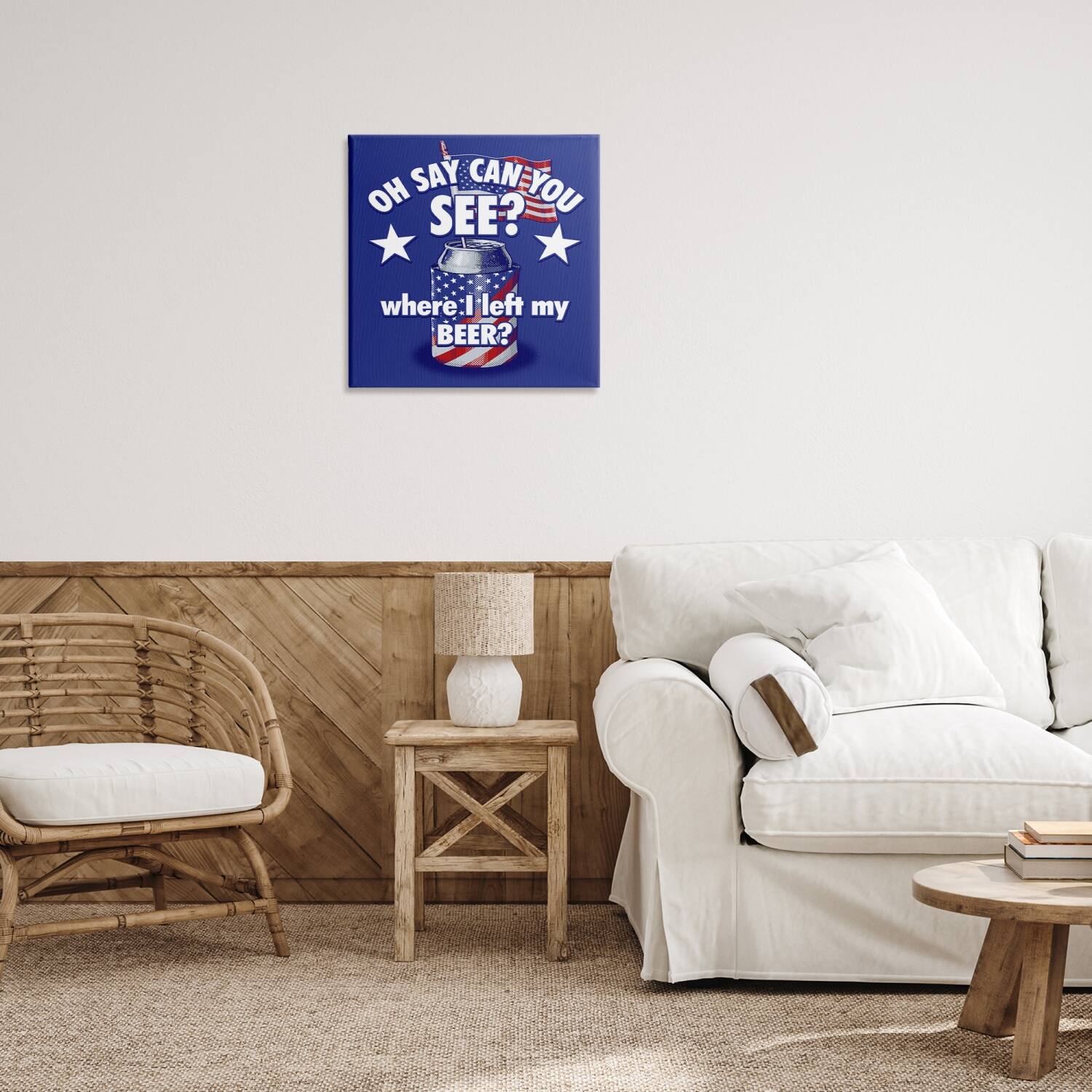 Stupell Industries Funny Patriotic Beer Canvas Wall Art