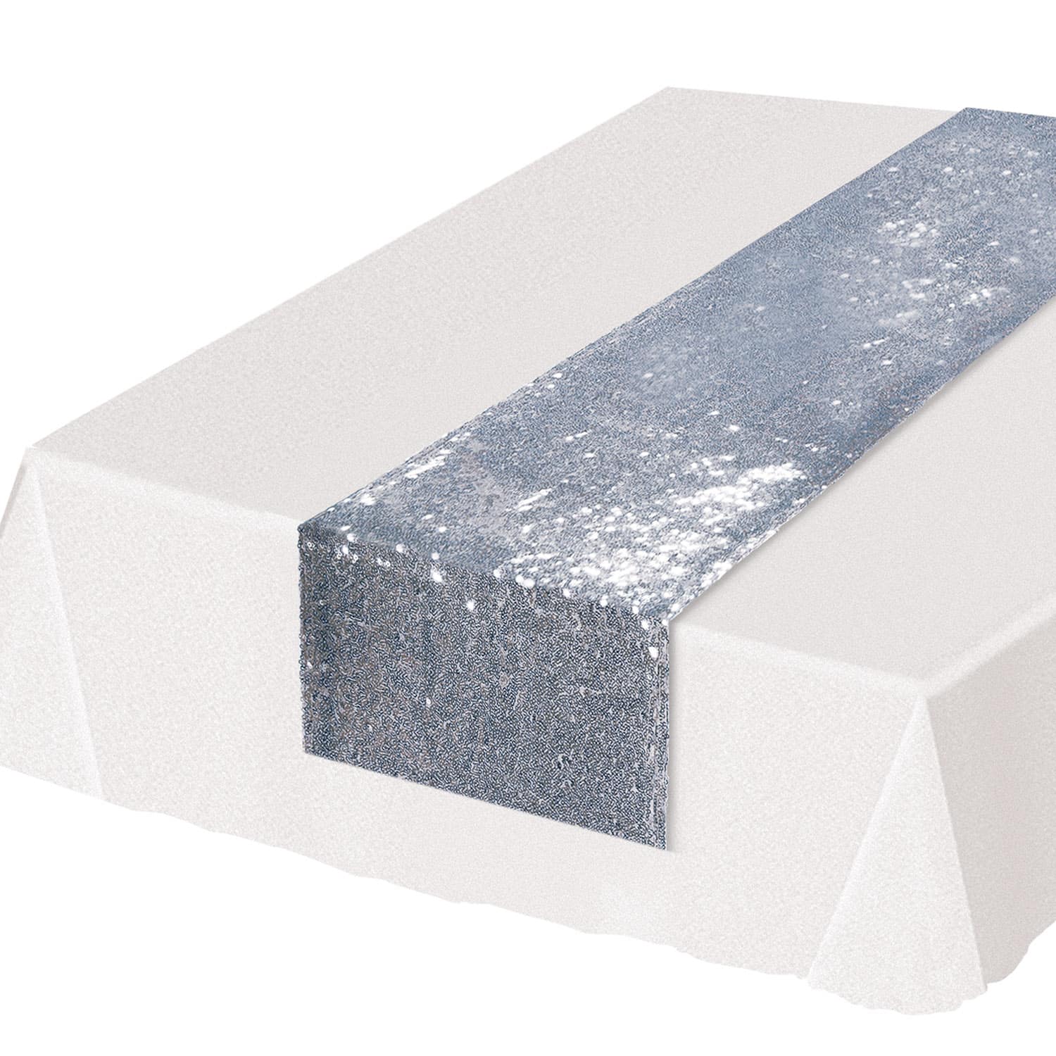 Beistle 6.25ft. Silver Sequined Table Runner