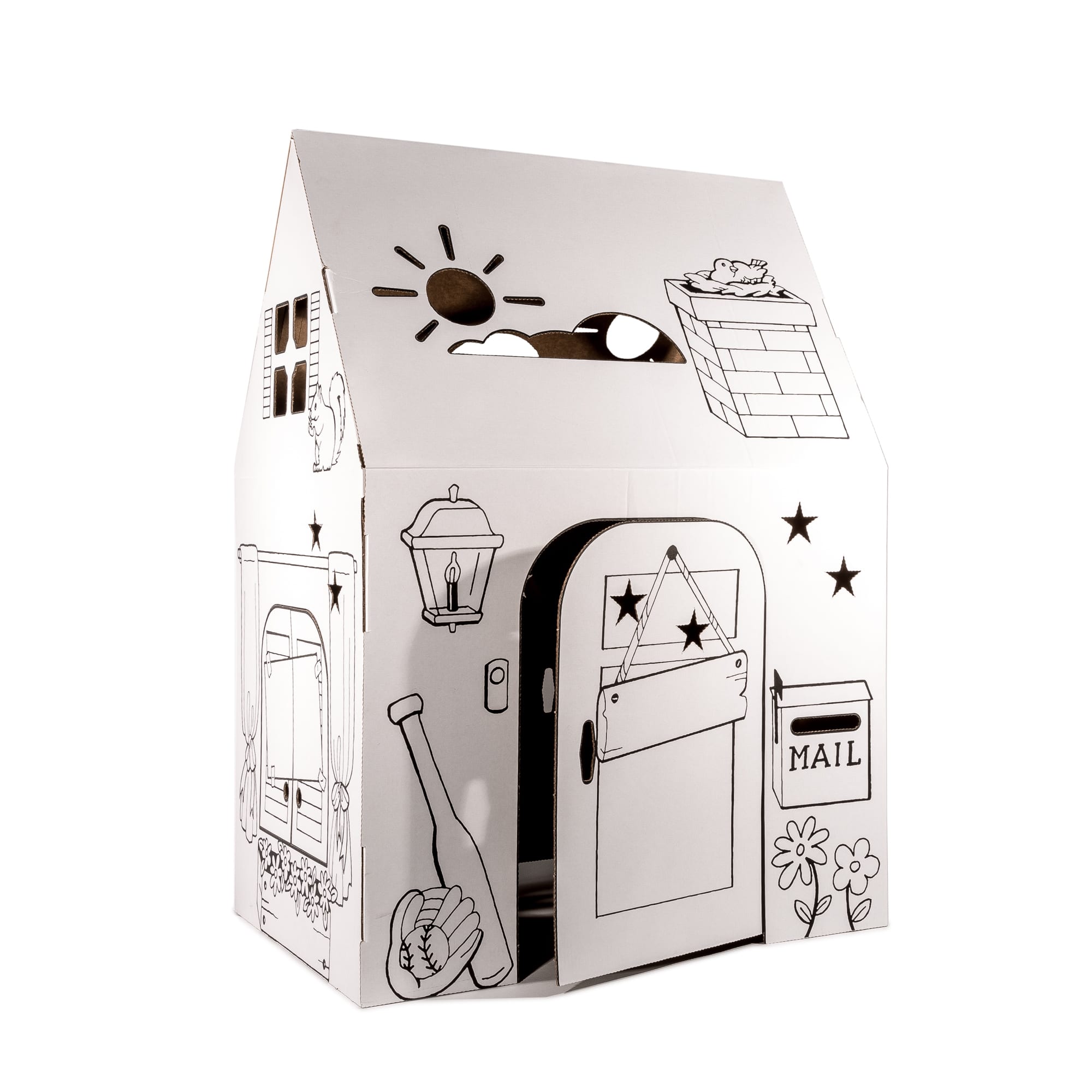 Easy Playhouse Cardboard Clubhouse in White | 34" x 27" x 48" | Michaels®