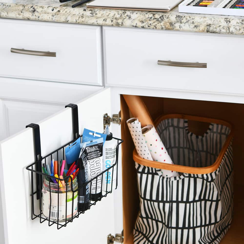 Household Essentials Over the Door Cut Out Metal Basket