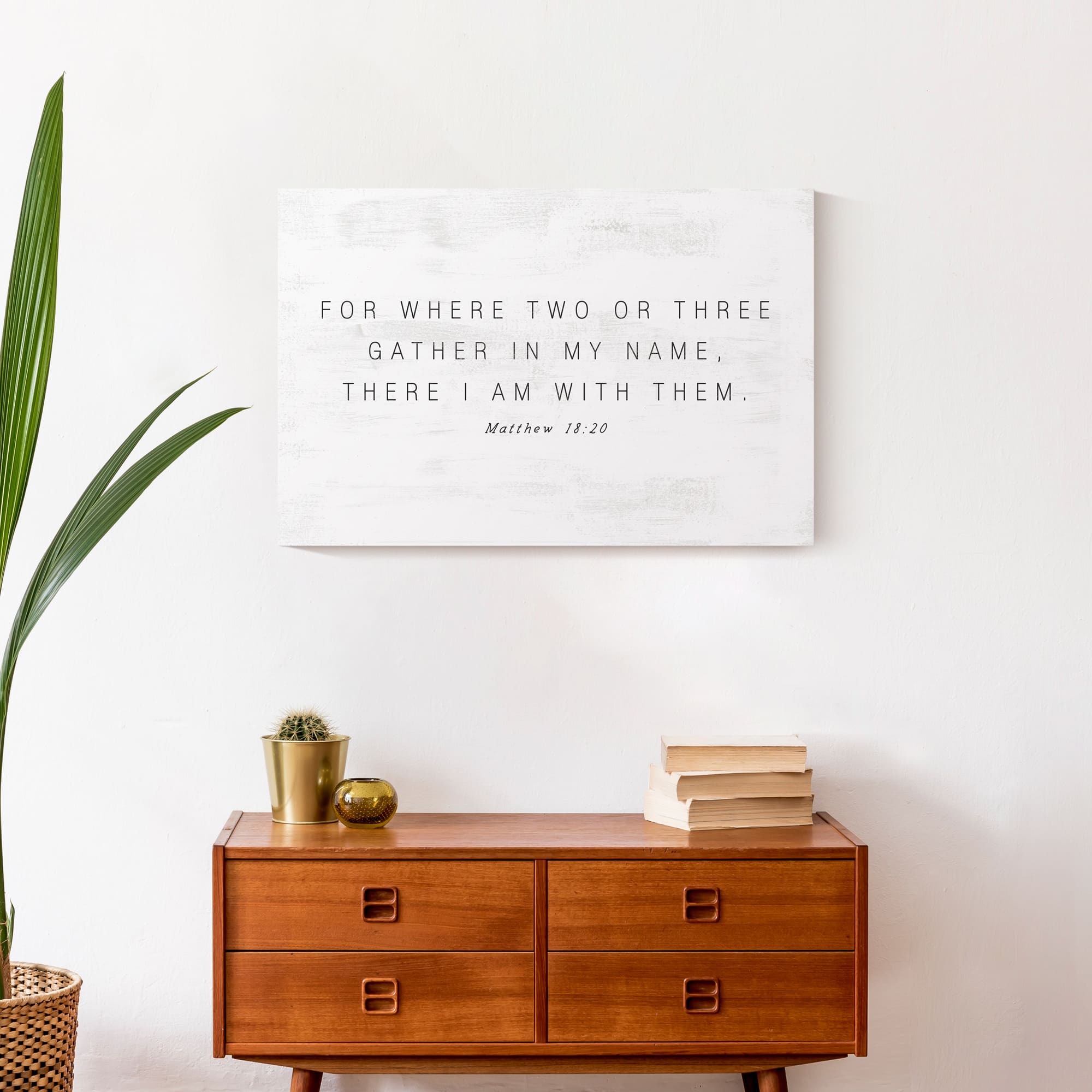 Where Two Or Three Gather 24" x 16" Canvas Wall Art