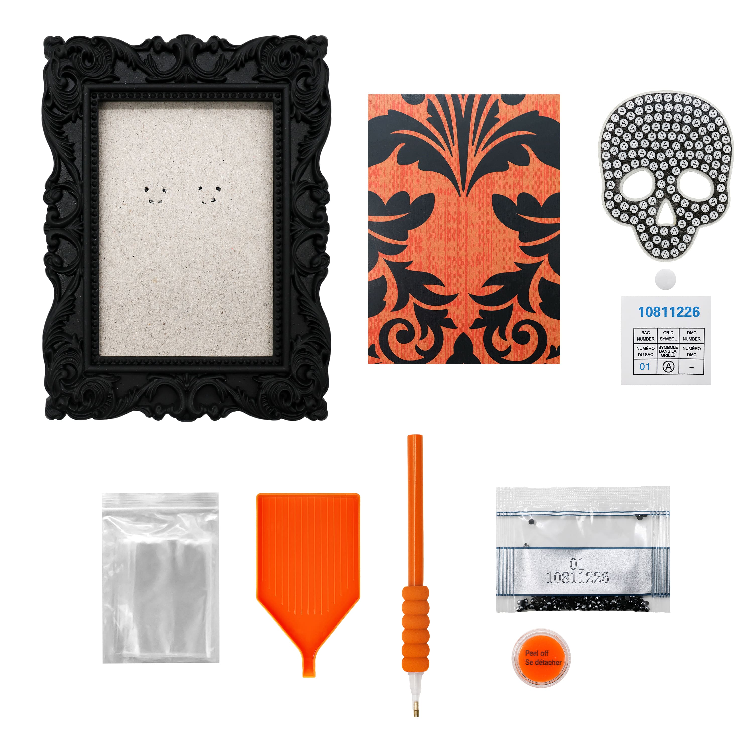 2" x 3" Skull Acrylic Surface Diamond Art Kit with Frame by Make Market®