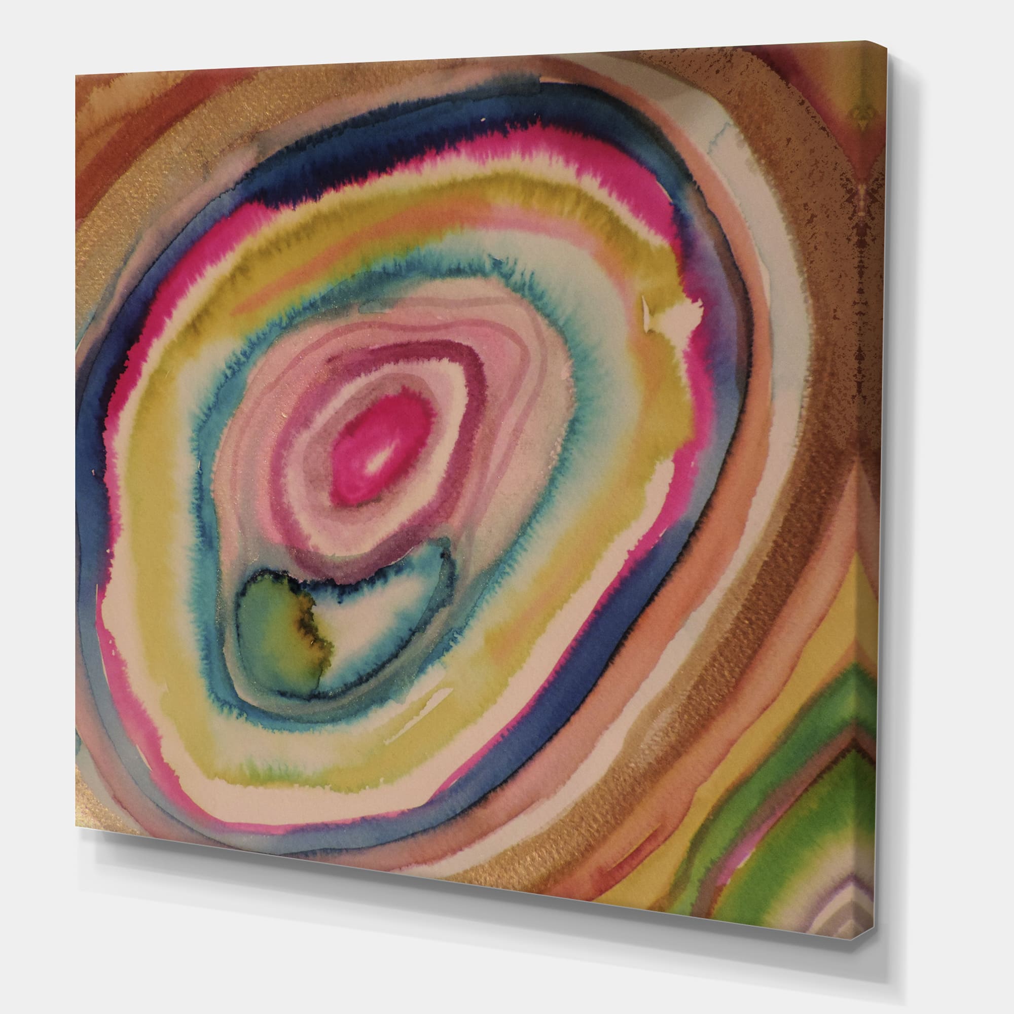 Designart - Watercolor Geode Impression - Modern & Contemporary Canvas Wall Art